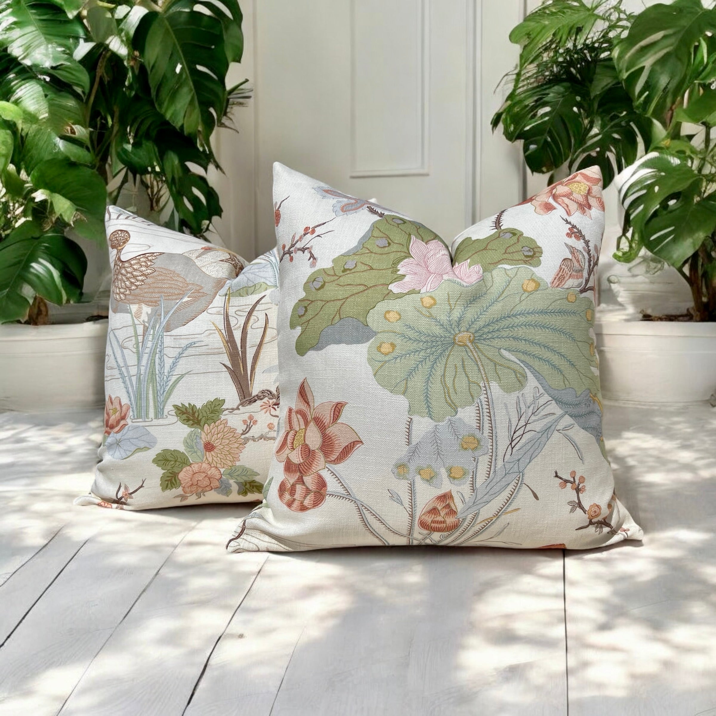 Lee Jofa Luzon Linen Pillow in Apricot.