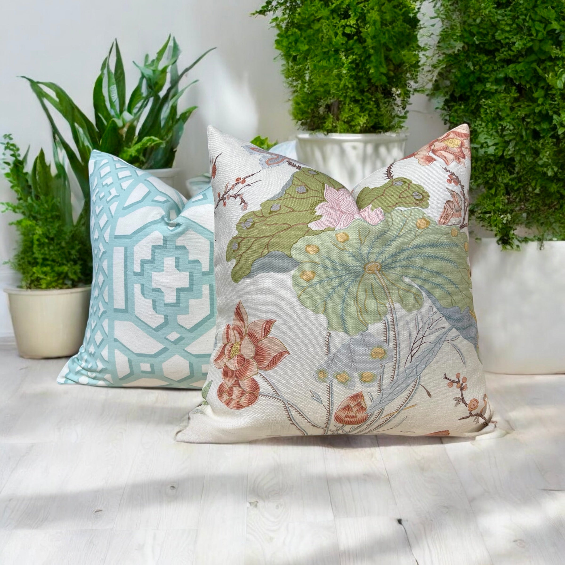 Lee Jofa Luzon Linen Pillow in Apricot.