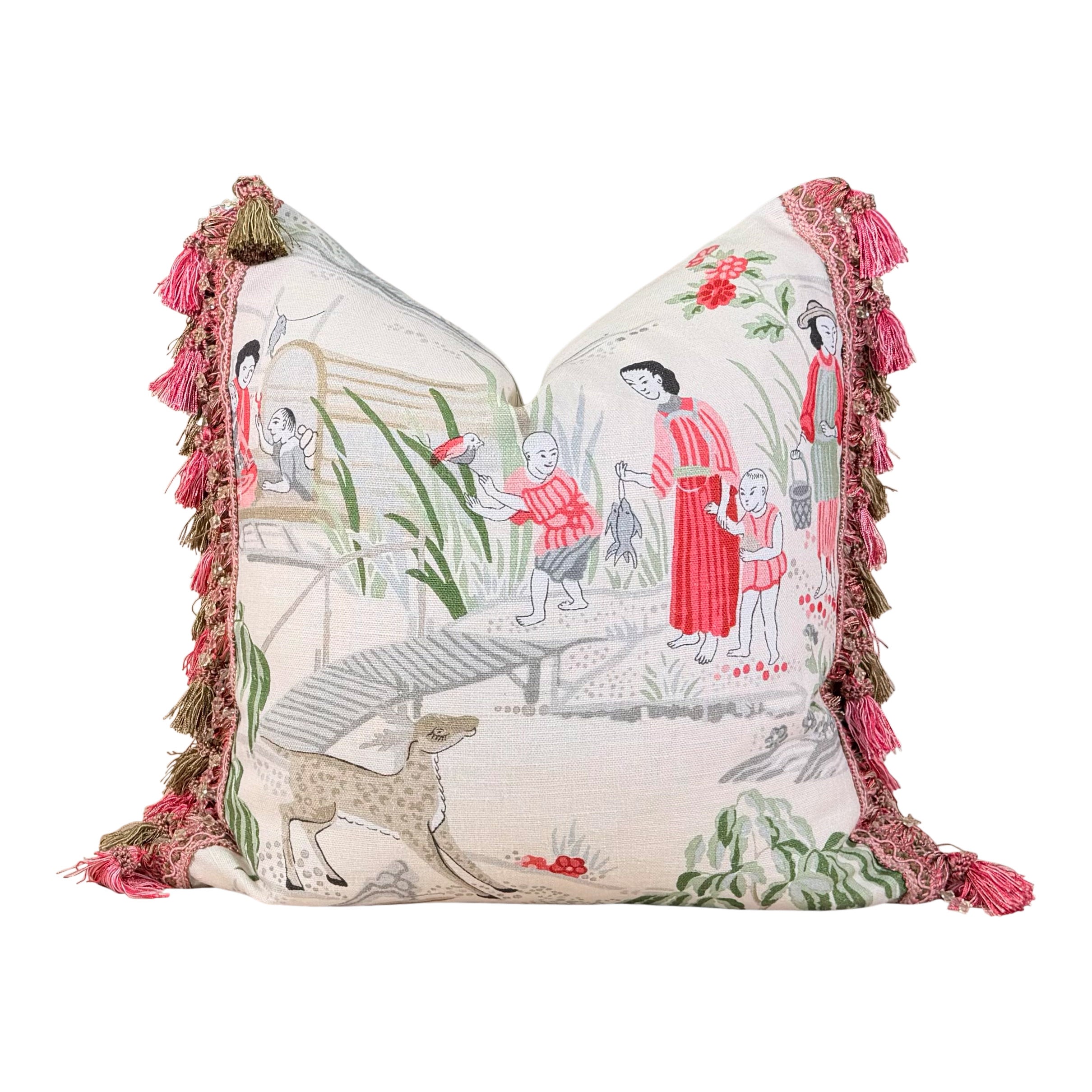 Schumacher Yangtze River Pillow - Cream