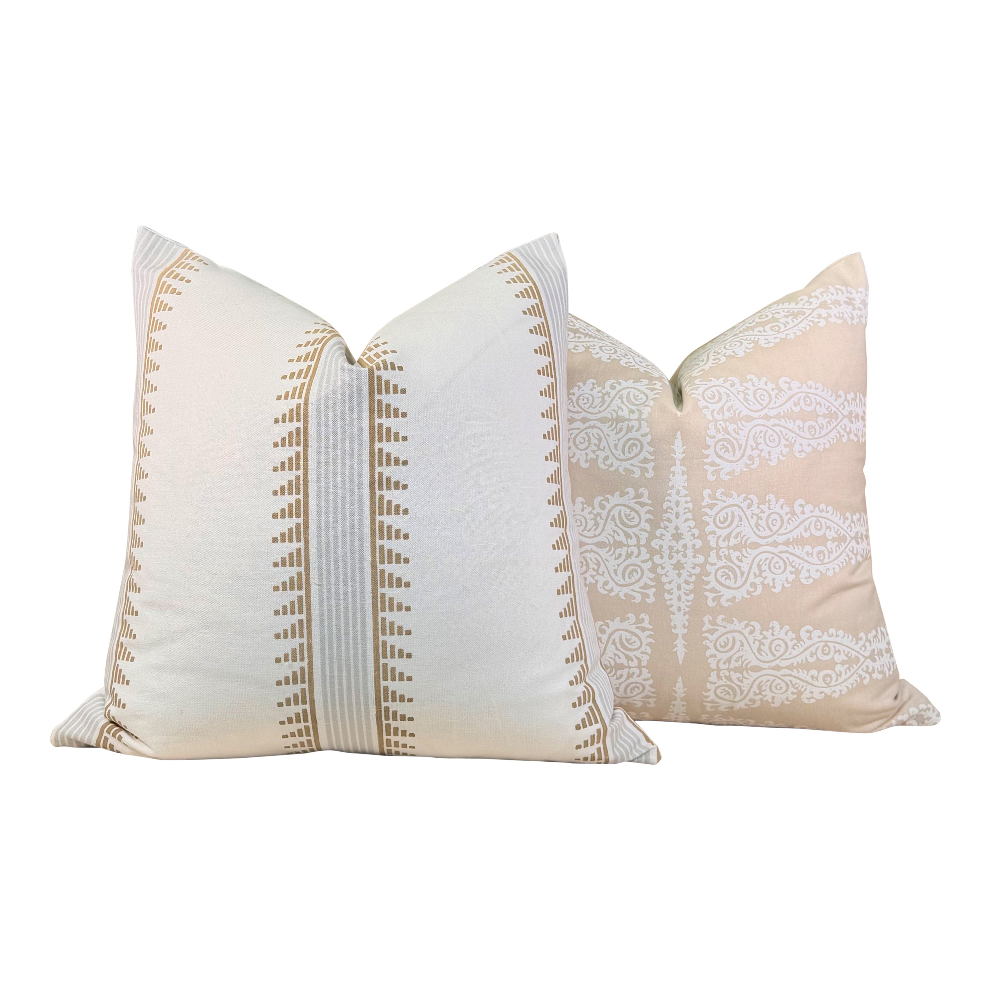 Thibaut Trail Head Pillow - Aqua, White, Gold