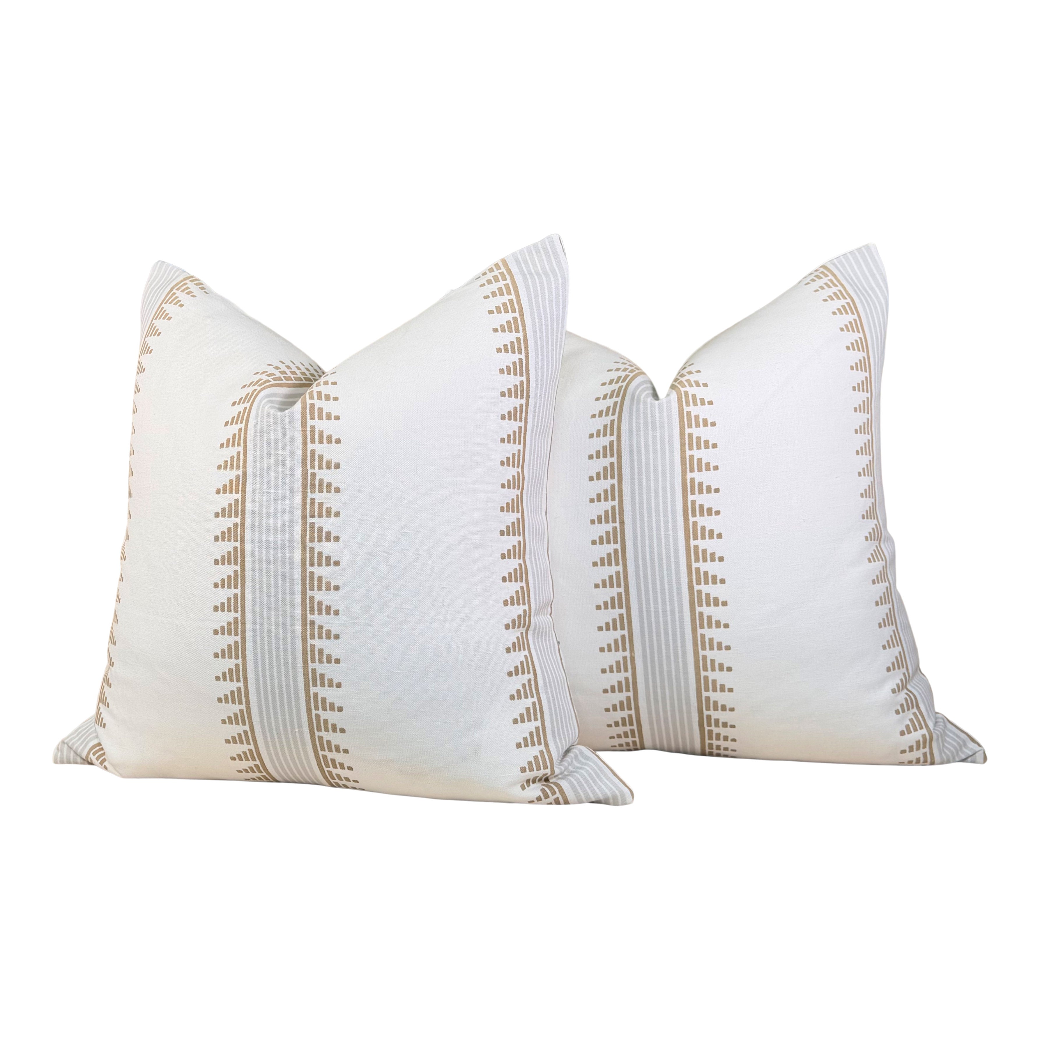 Thibaut Trail Head Pillow - Aqua, White, Gold