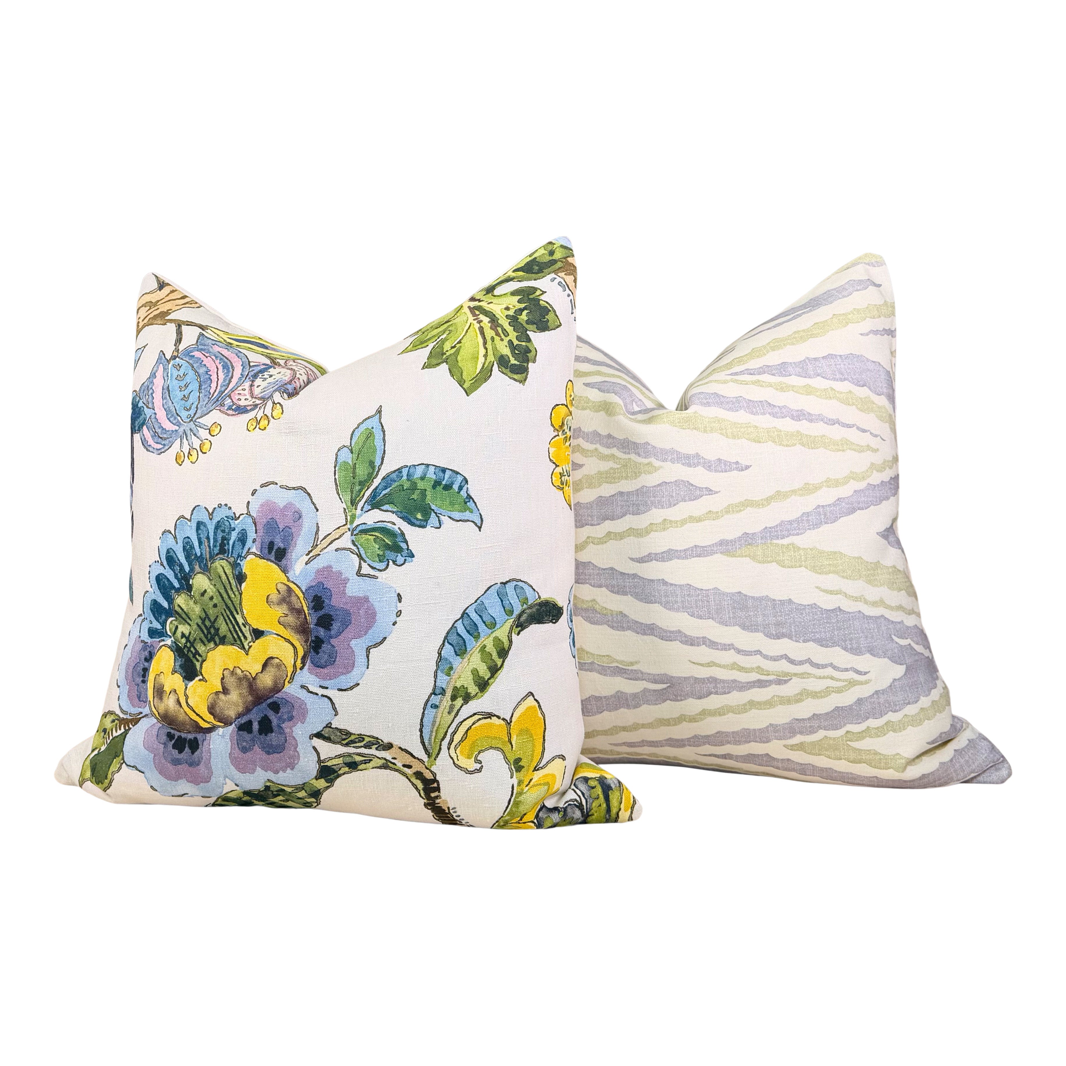 Anna French Stockbridge Linen Pillow - Lavender, Blue