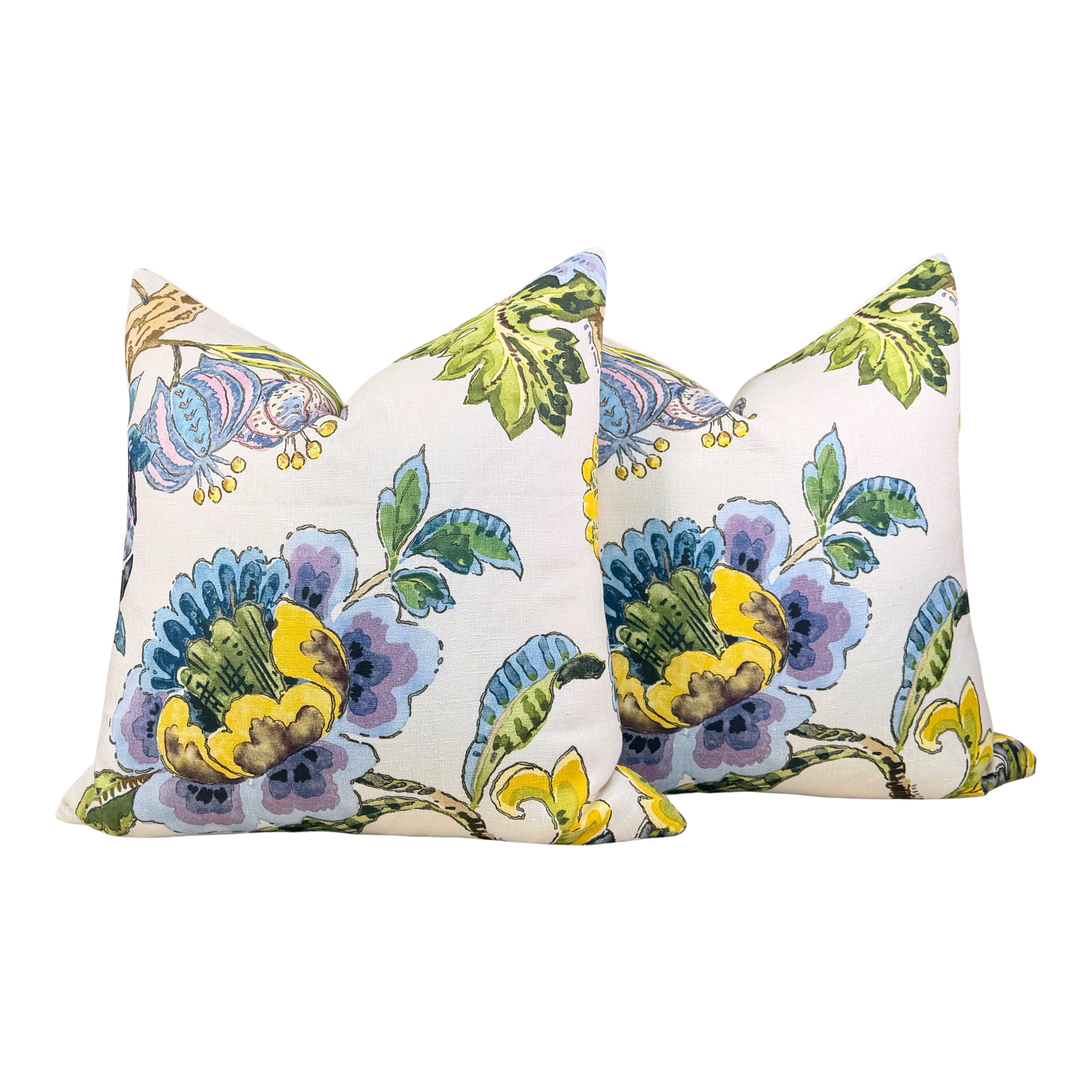 Anna French Stockbridge Linen Pillow - Lavender, Blue