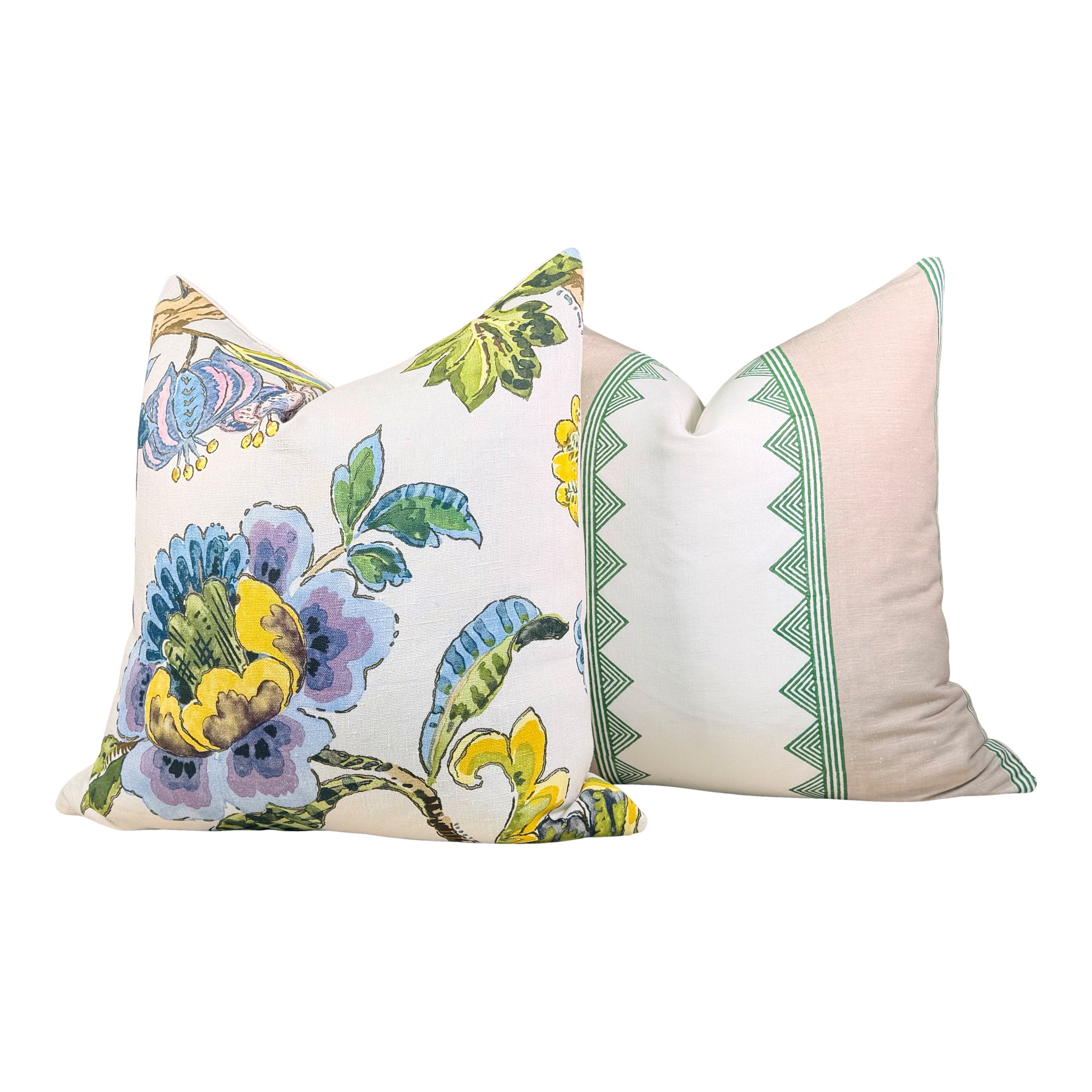 Anna French Stockbridge Linen Pillow - Lavender, Blue