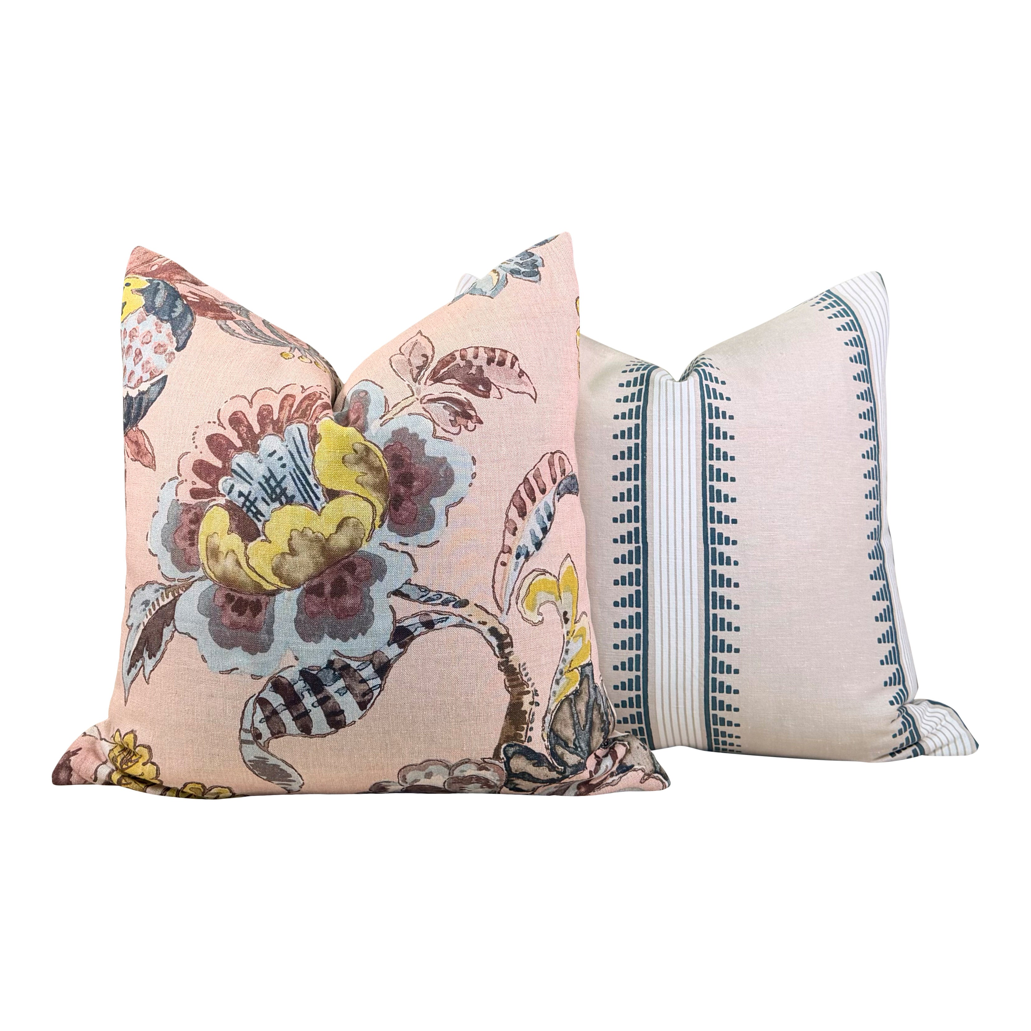 Ann French Stockbridge Linen Pillow - Blush