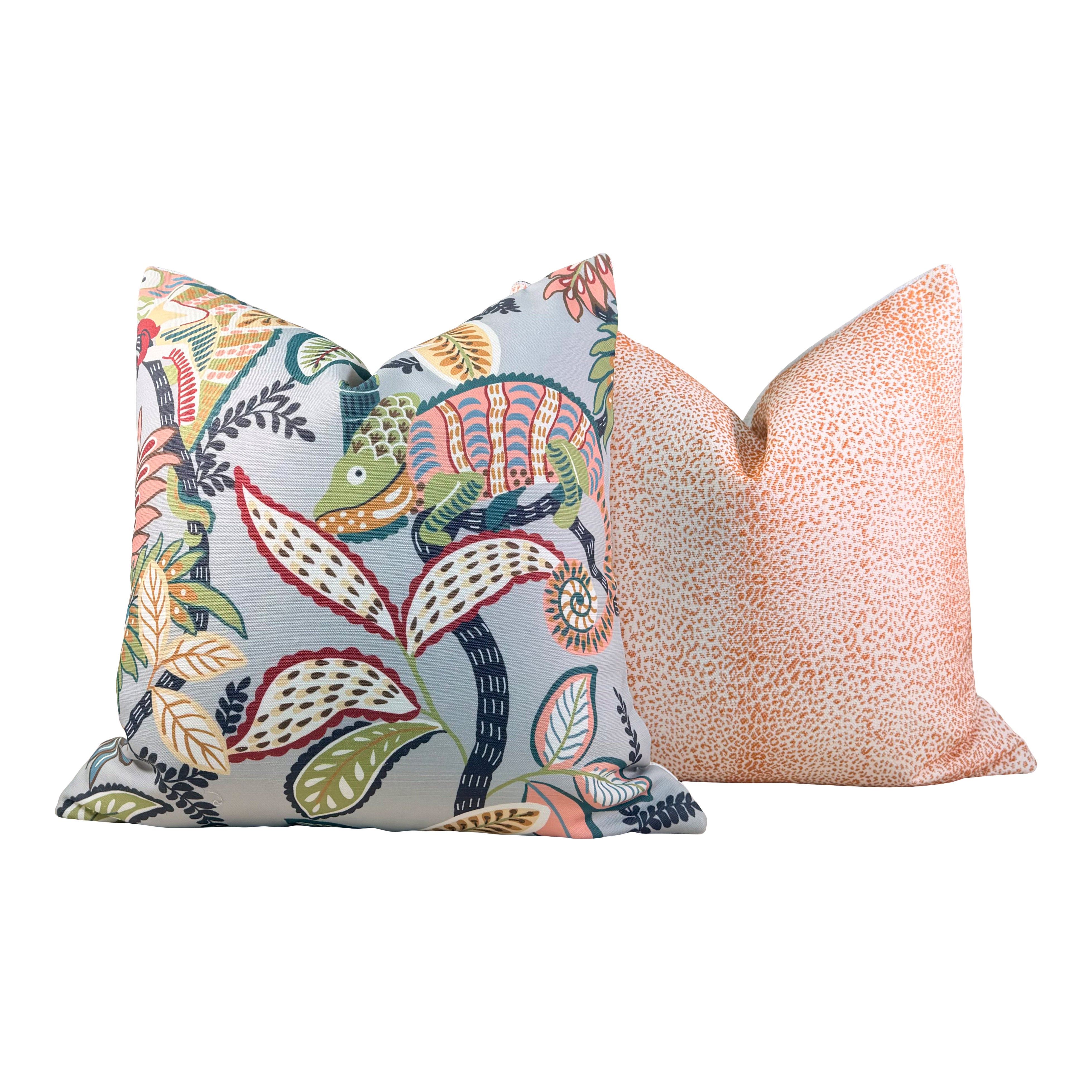 Schumacher Outdoor Mini Leopard Pillow - Orange