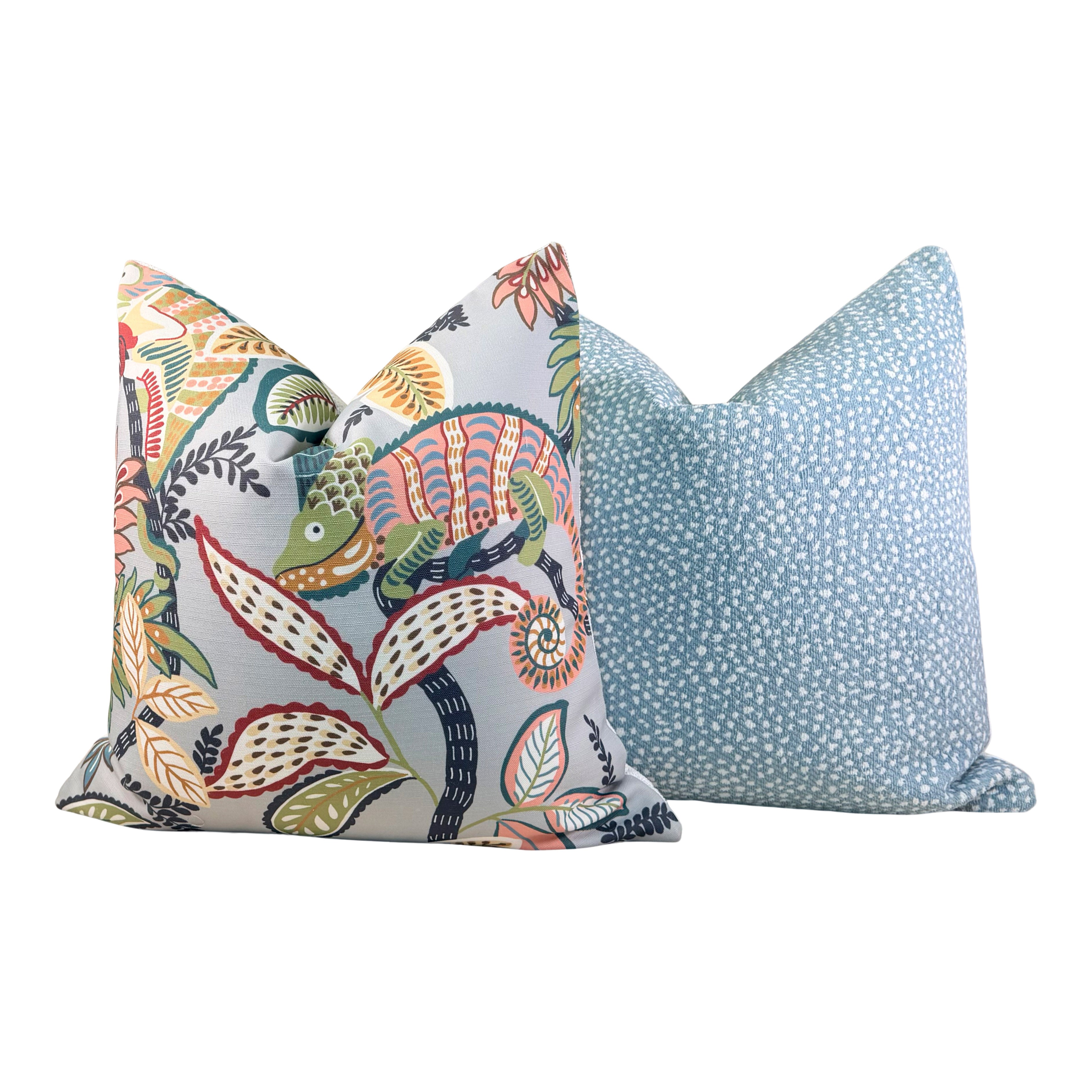 Thibaut Fawn Indoor Outdoor Pillow - Sky Blue.