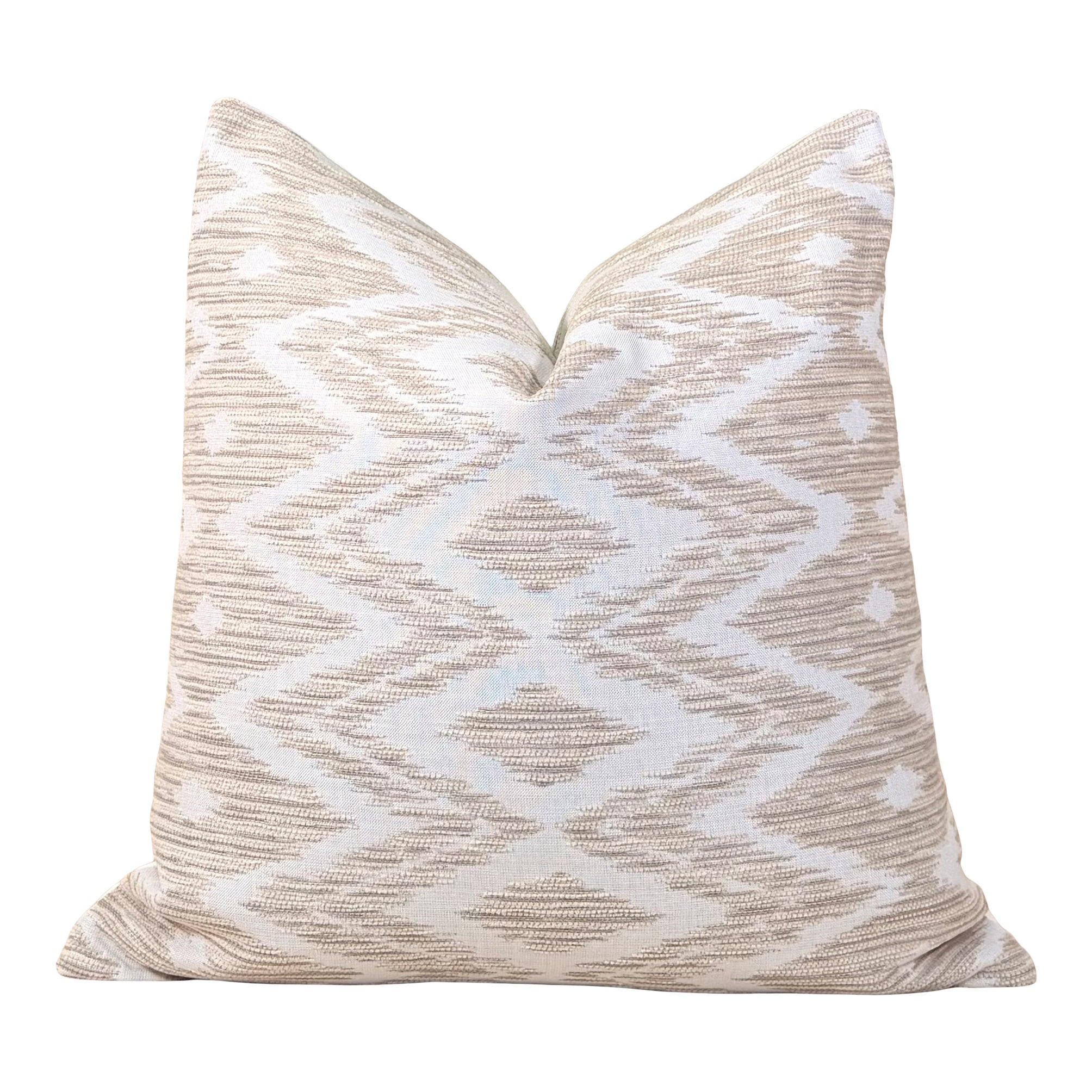 Thibaut Outdoor Woven Indira Pillow - Beige, White