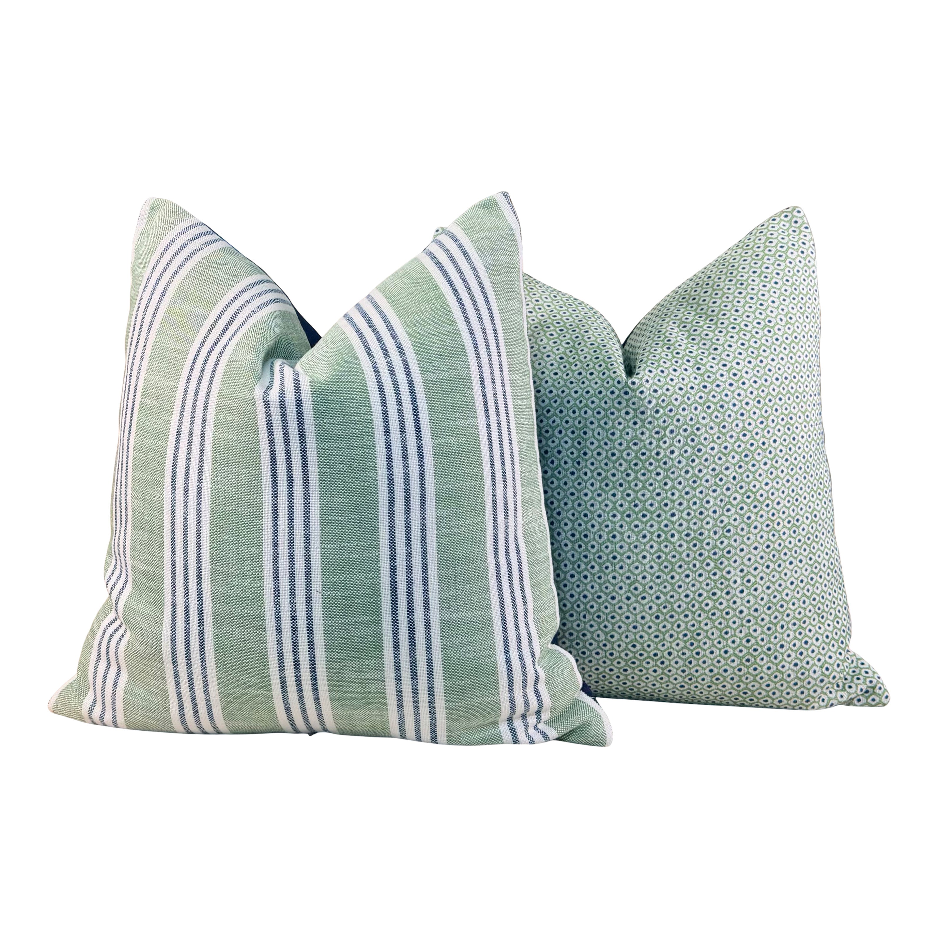 Thibaut Outdoor Woven Pixie Pillow - Green, Navy