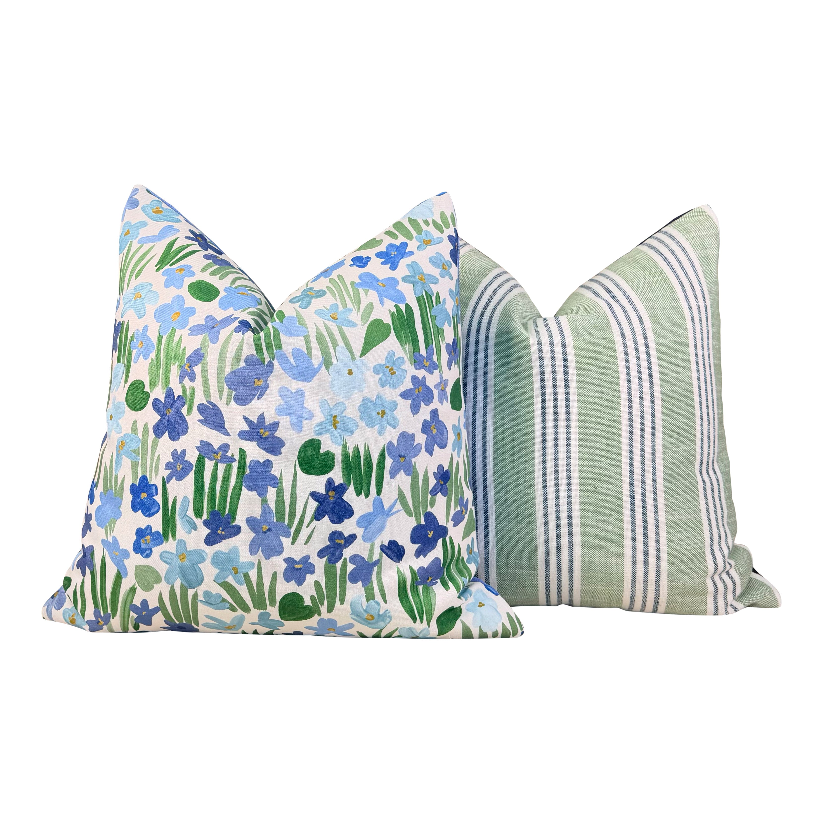 Schumacher Sweet Violette Outdoor Pillow - Blue, Green