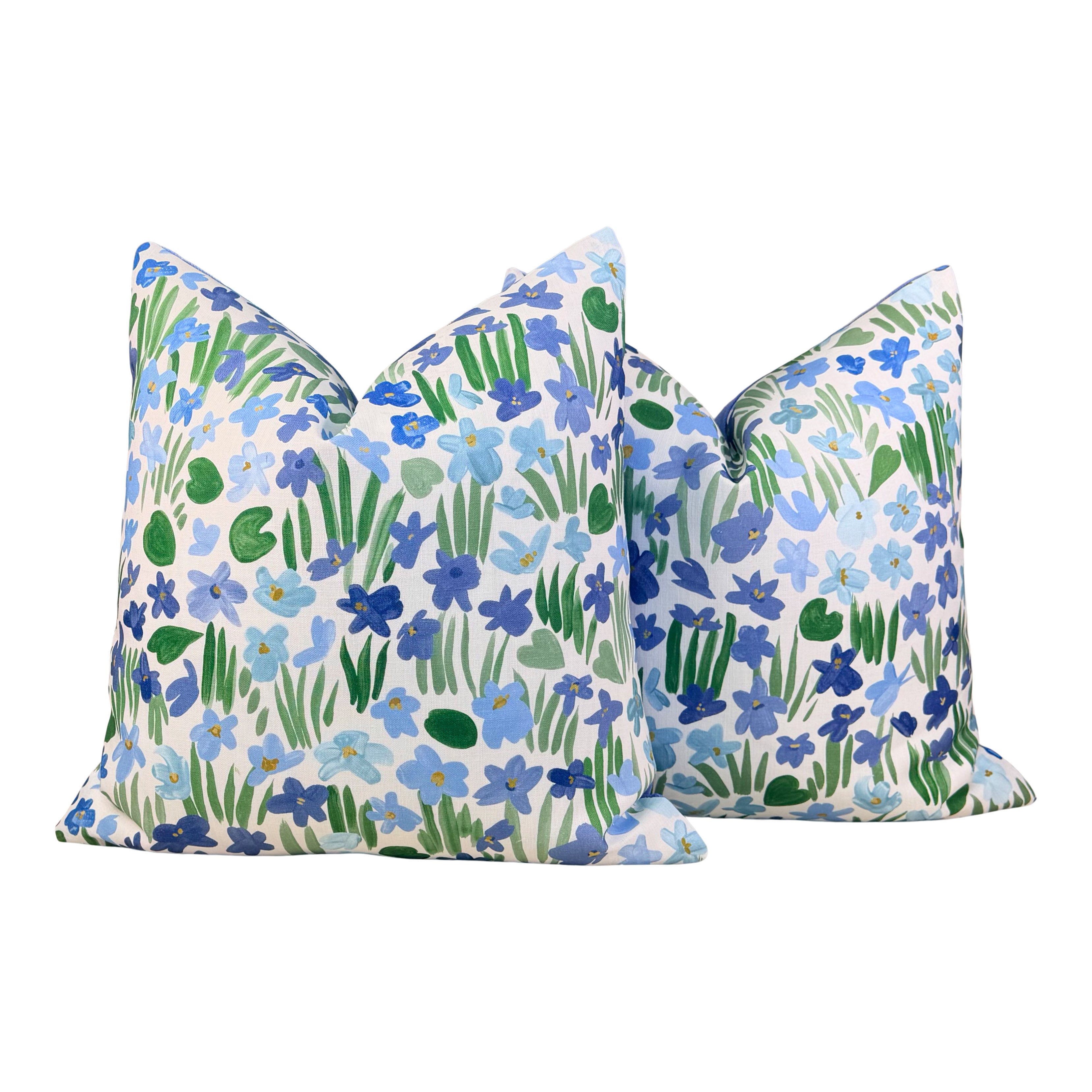 Schumacher Sweet Violette Outdoor Pillow - Blue, Green
