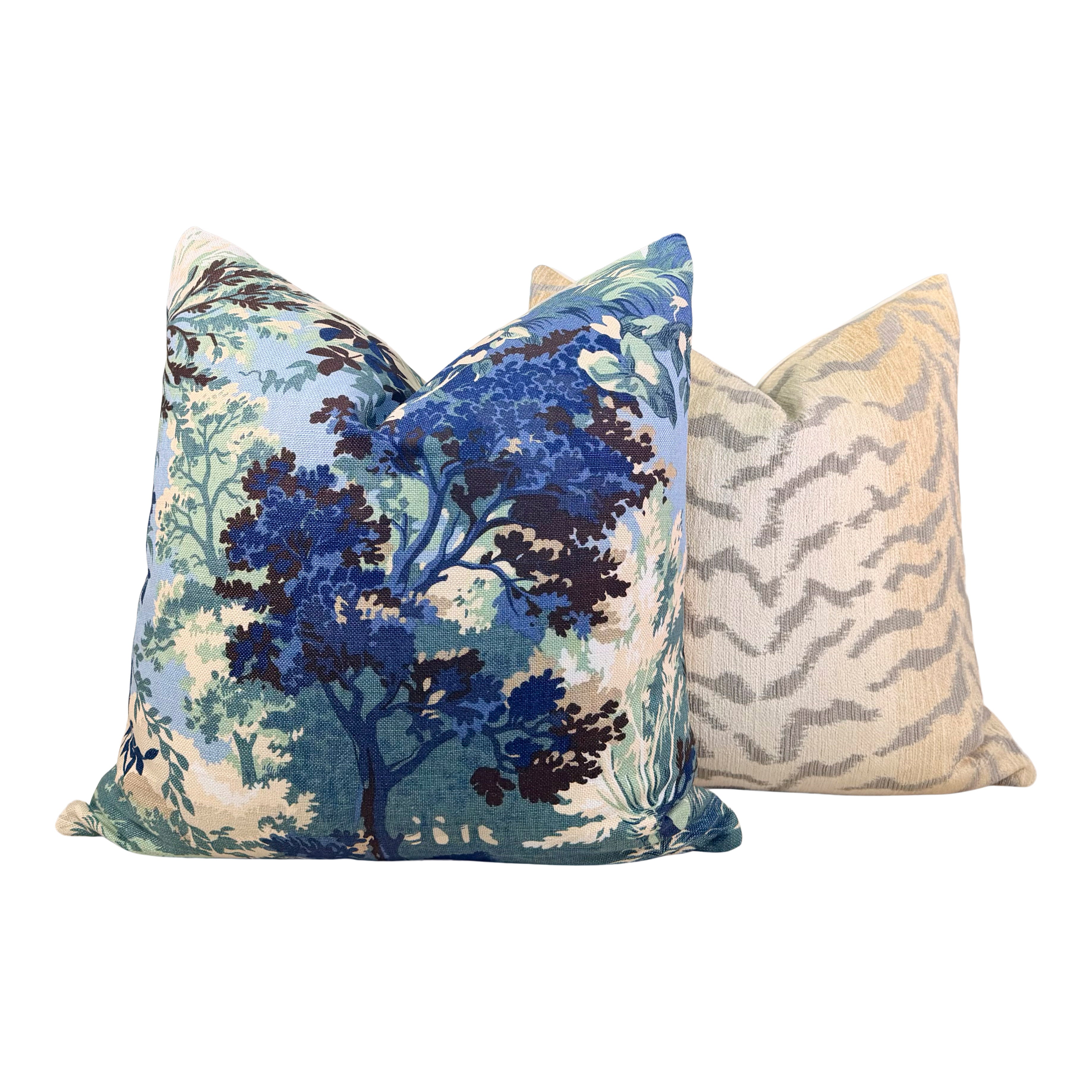 Thibaut Lincoln Linen Pillow - Navy, Teal