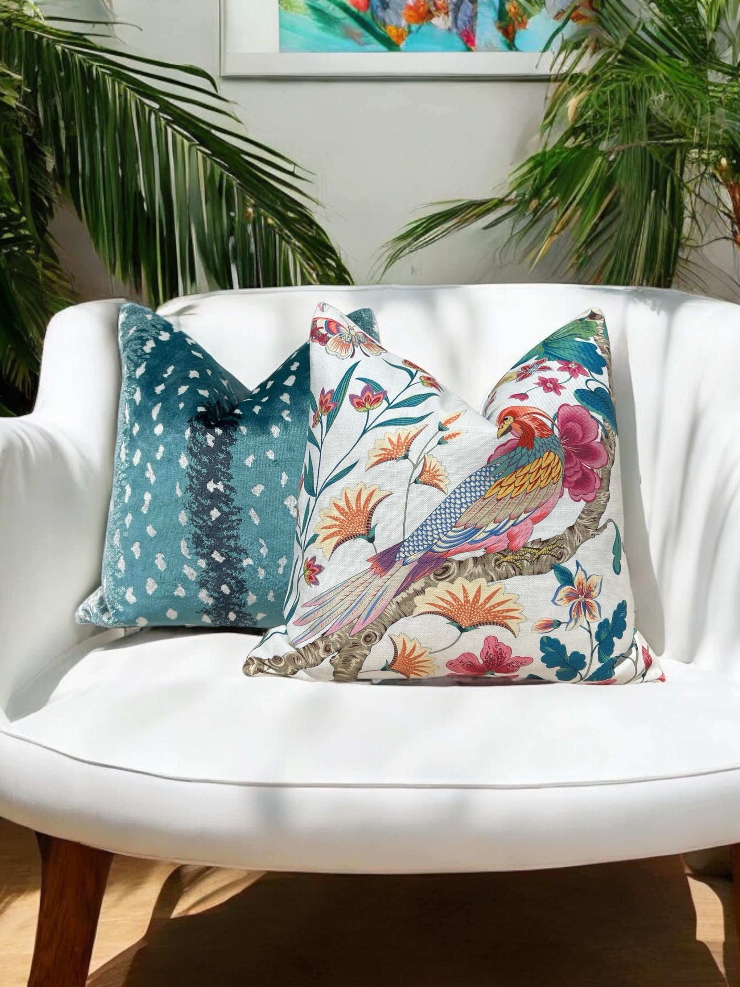 Scalamandre Antelope Velvet Pillow In Teal.