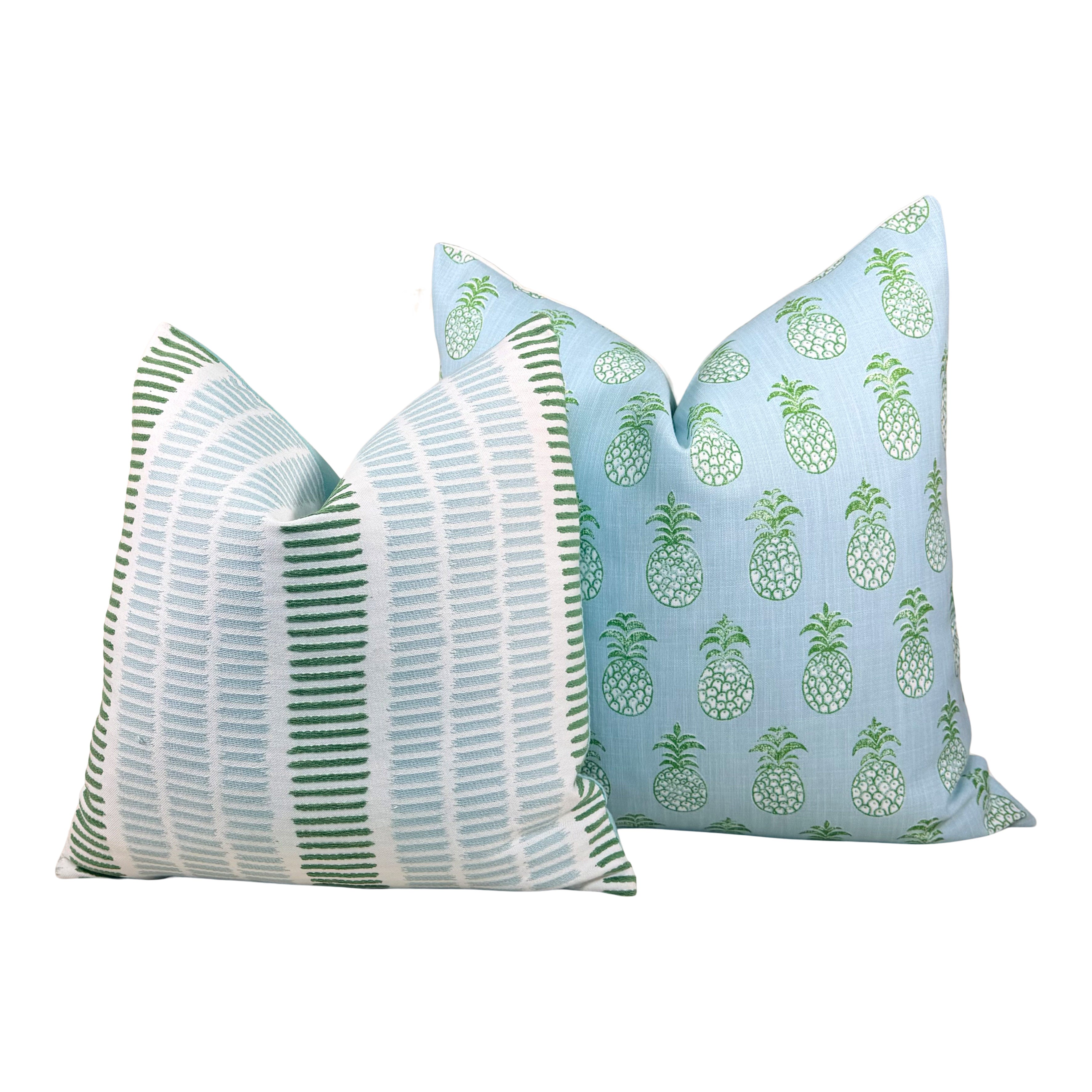 Schumacher Outdoor Piña Cove Pillow - Aquamarine
