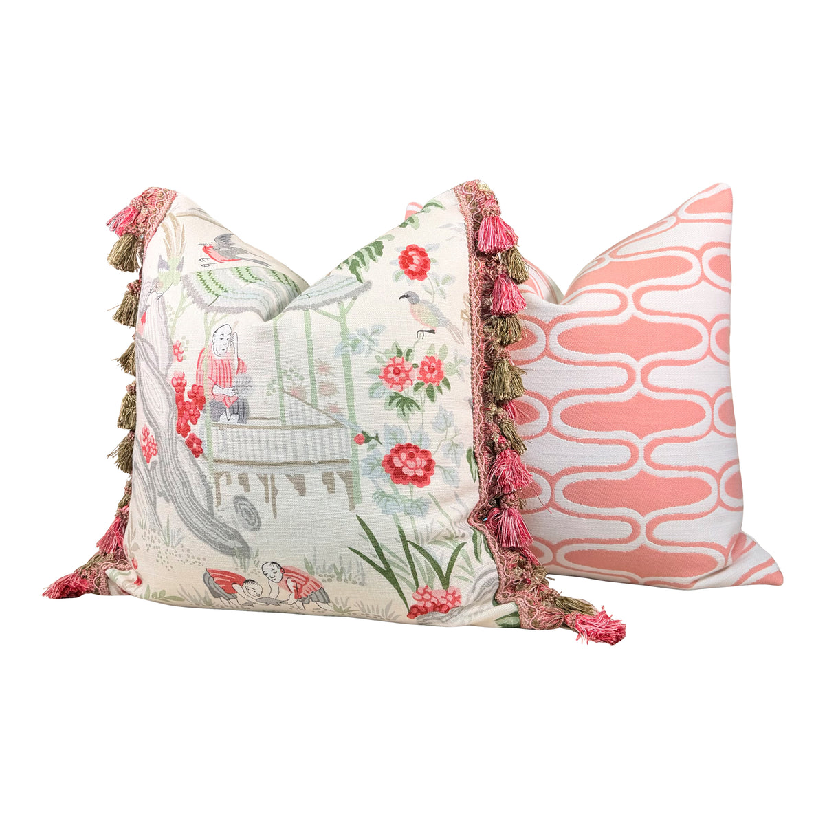 Thibaut Saraband Outdoor Decorative Pillow - Seashell Pink