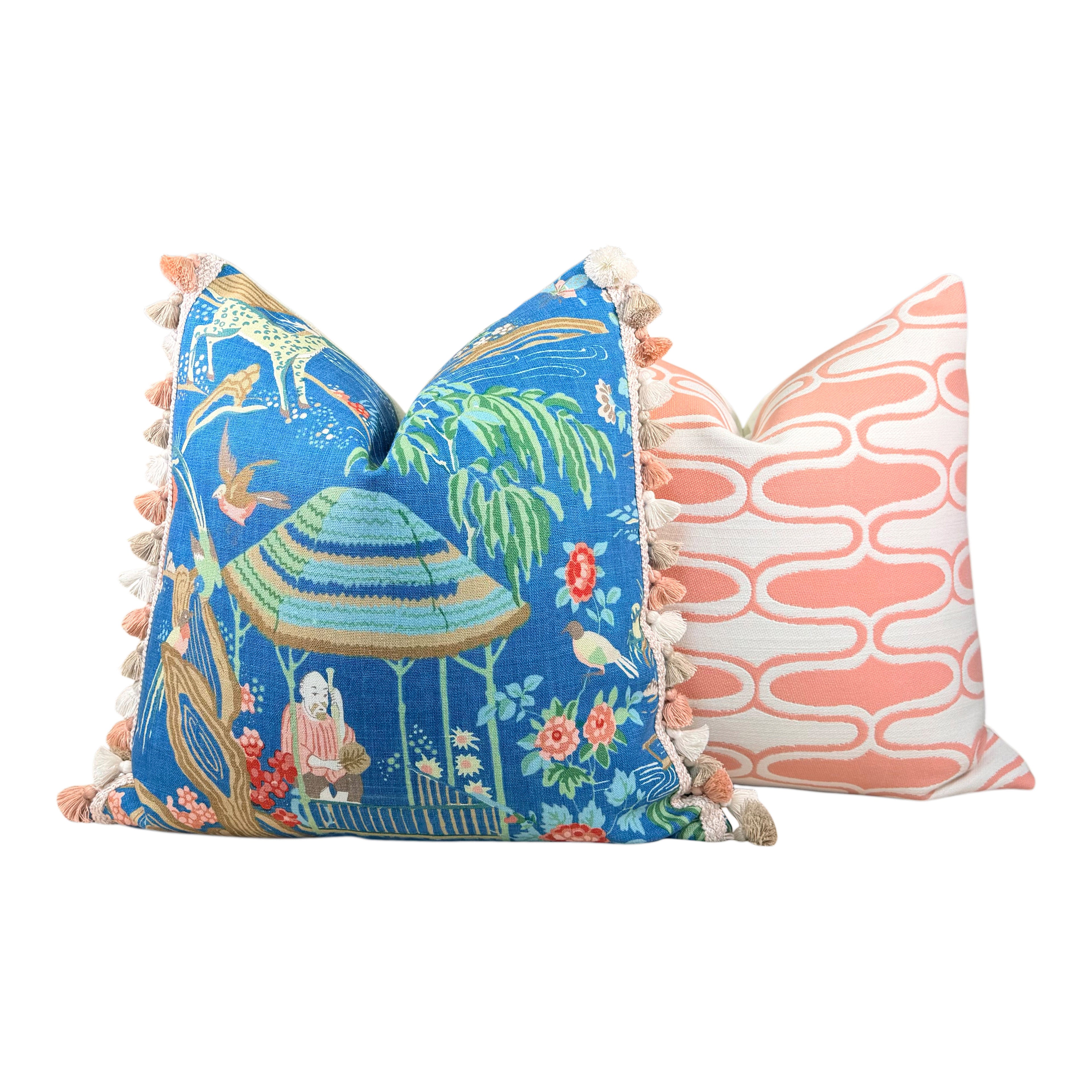 Schumacher Yangtze River Pillow - Blue