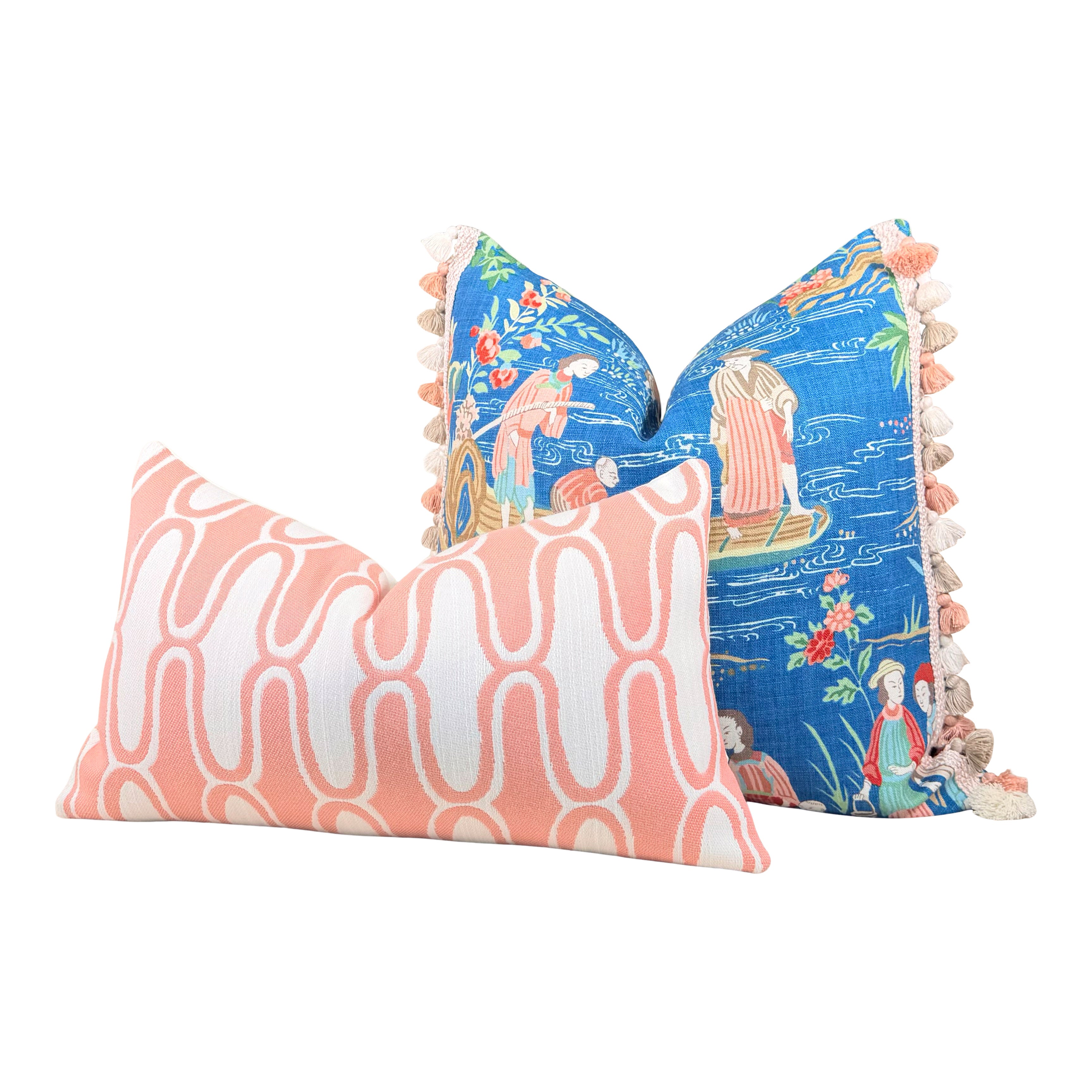 Schumacher Yangtze River Pillow - Blue
