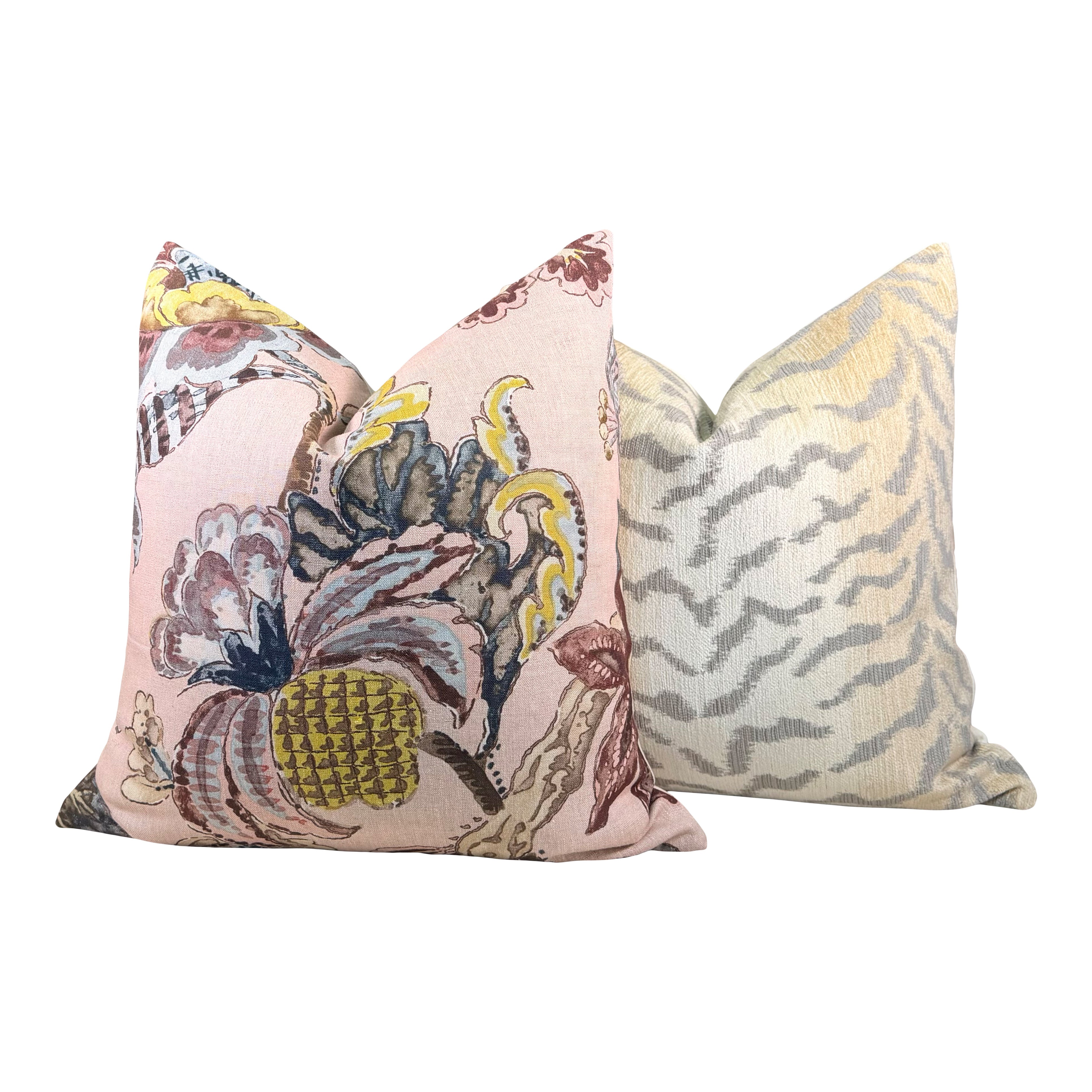 Tiger Stripes Woven Pillow - Beige