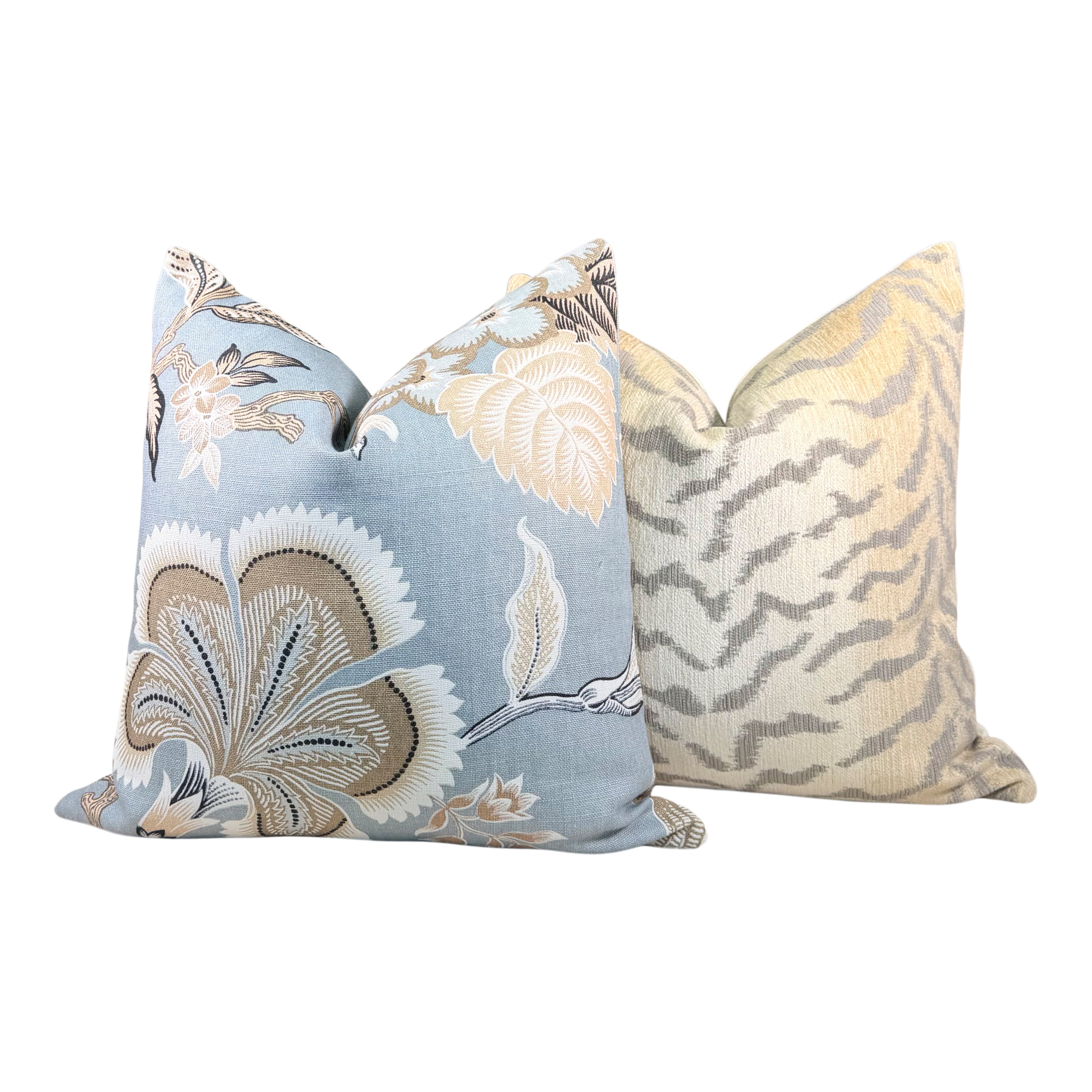 Tiger Stripes Woven Pillow - Beige