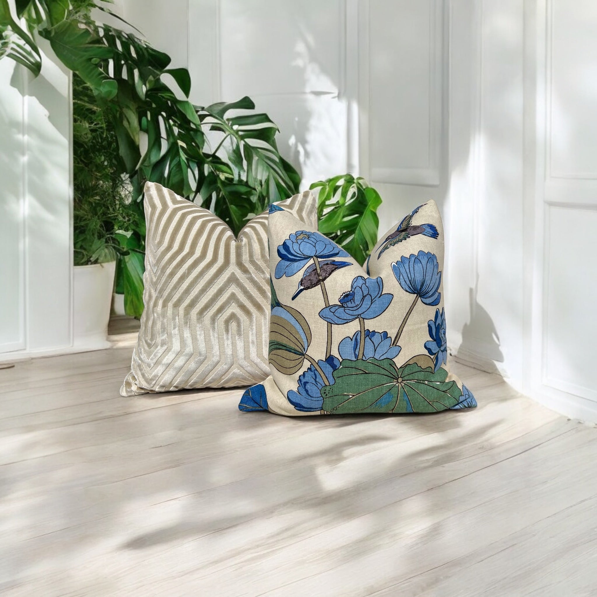 GP & J Baker Nympheus Linen Pillow.