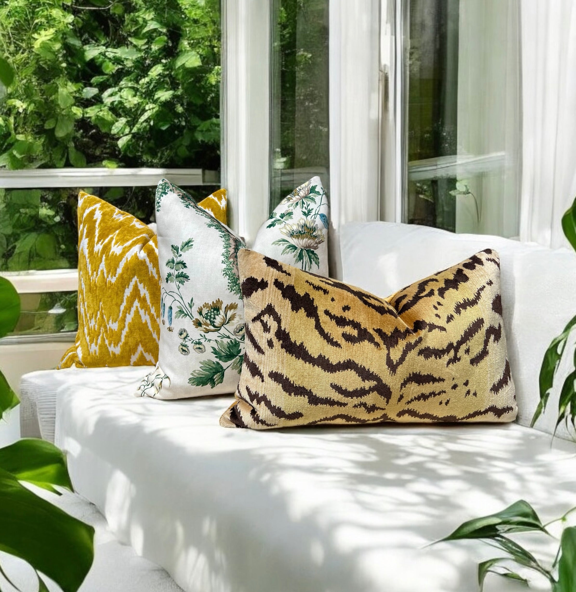 Scalamandre La Tigre Silk Velvet Pillow.
