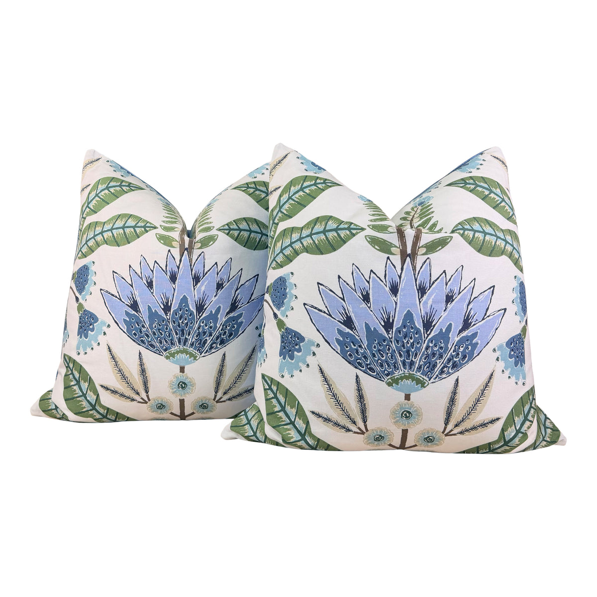 Thibaut Lotus Pillow - Blue, Green