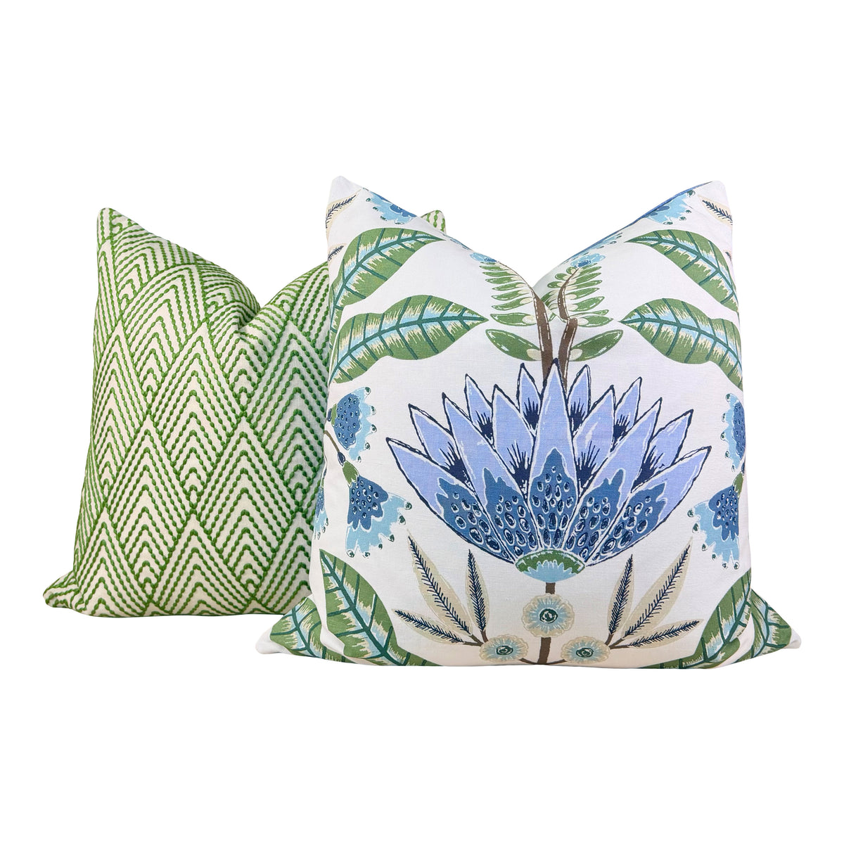 Thibaut Lotus Pillow - Blue, Green