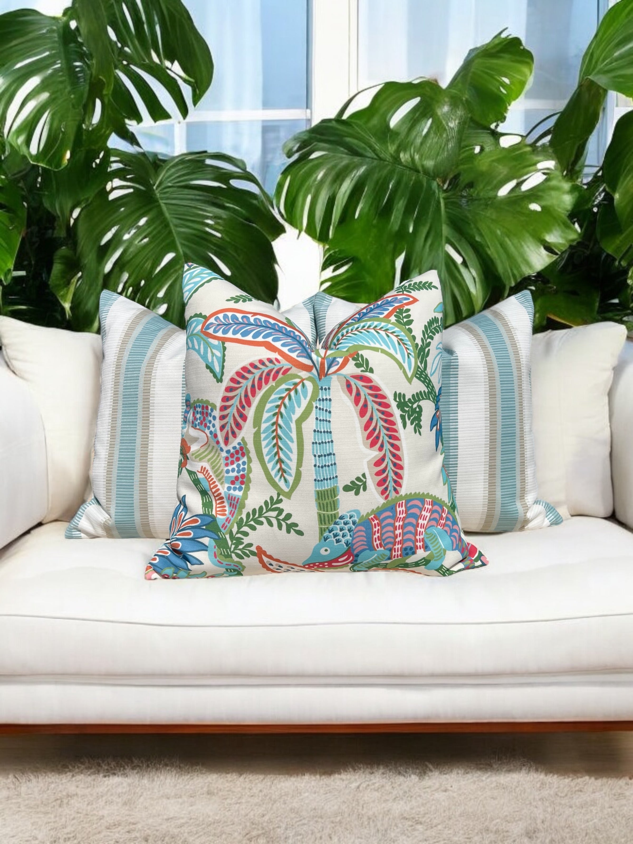 Thibaut Outdoor Iggy Pillow in Beige.