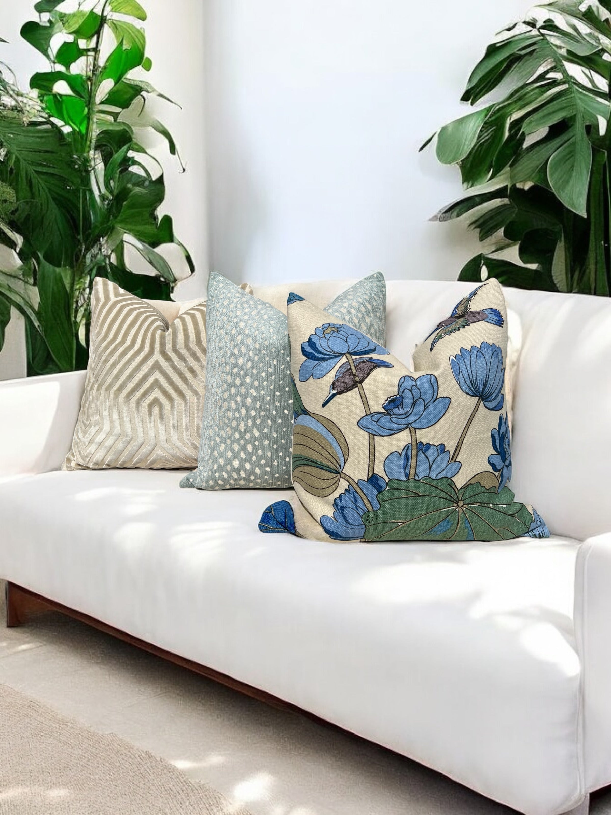 GP & J Baker Nympheus Linen Pillow.