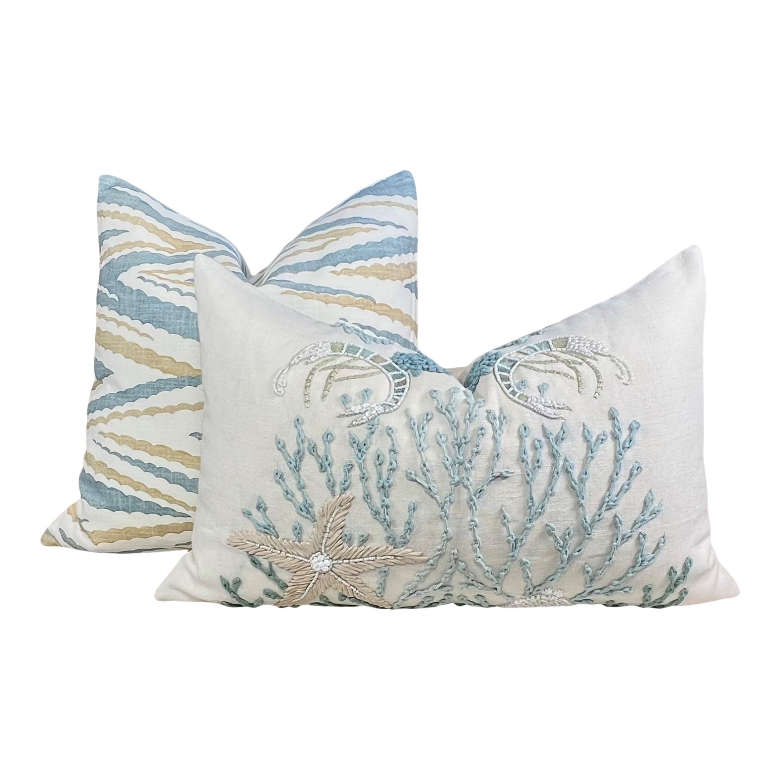 Thibaut Highland Peak Pillow in Aqua Blue
