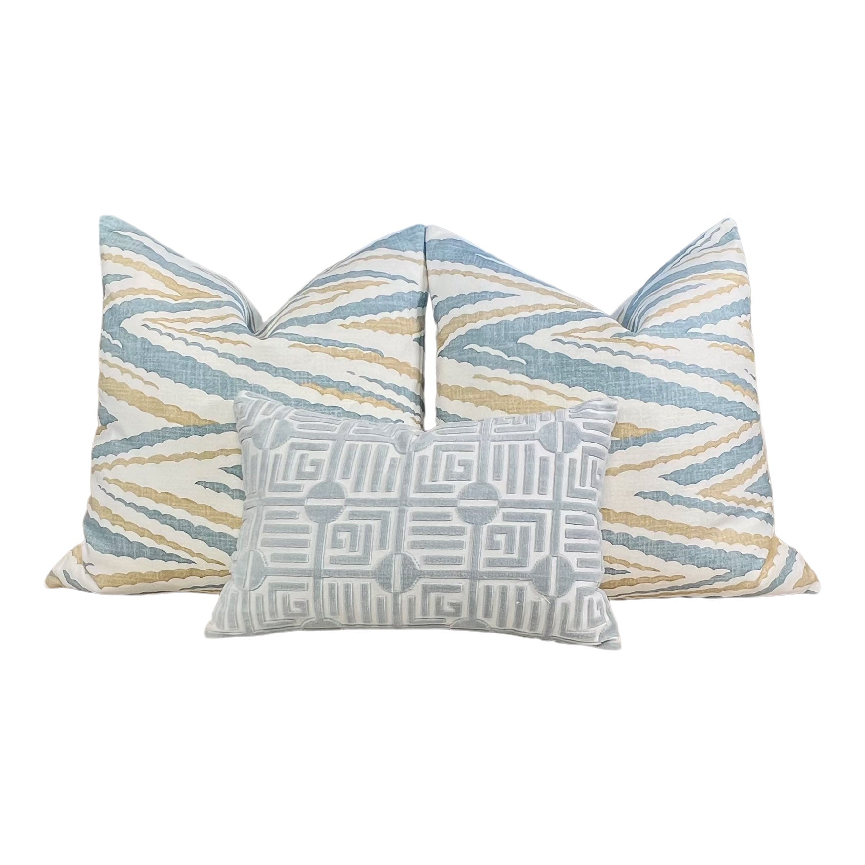 Thibaut Highland Peak Pillow in Aqua Blue