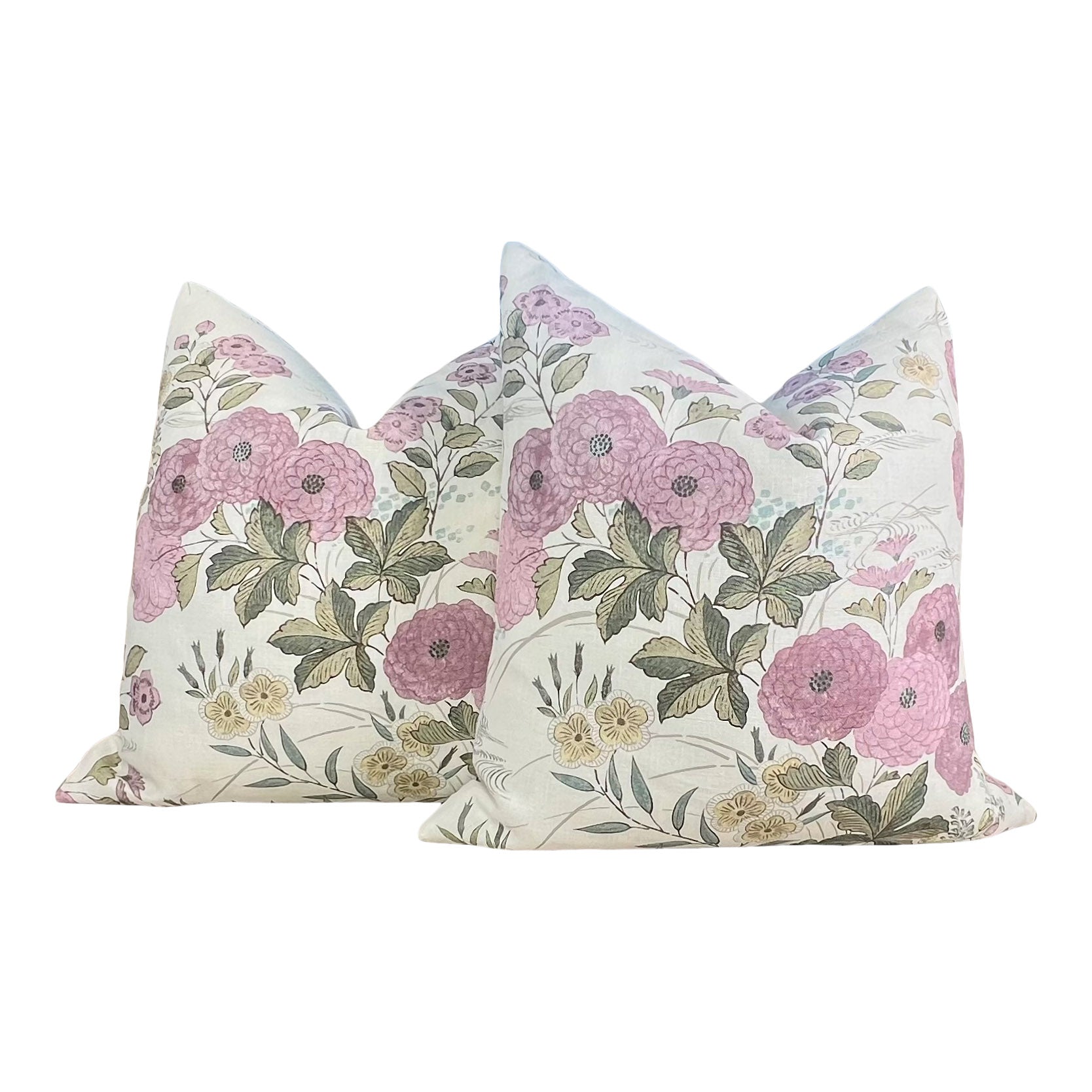 lavender flower pillow Designer Fiorella Pillow in Lavender 20"X20" / Double Sided / With Pillow Insert
