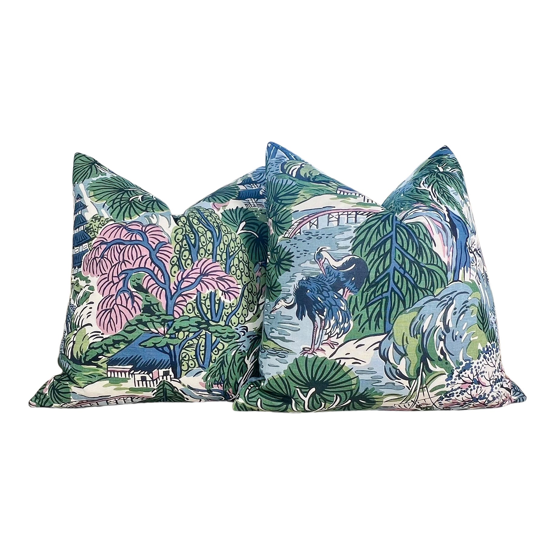 Thibaut Pagoda Trees Cover in Blue and Lavender