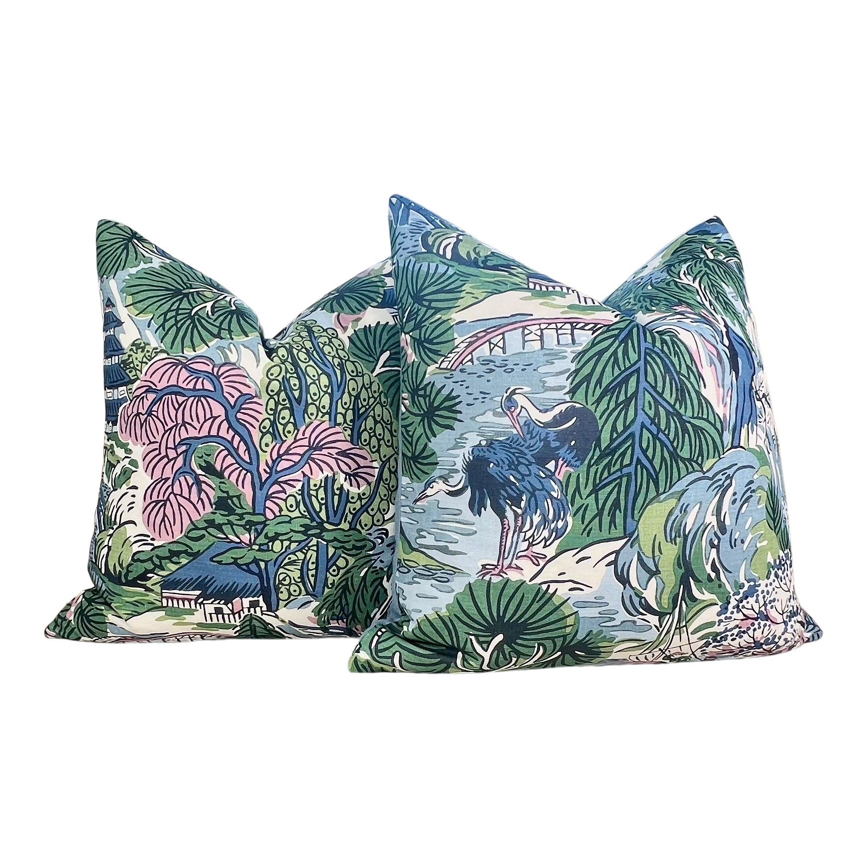 Thibaut Pagoda Trees Cover in Blue and Lavender