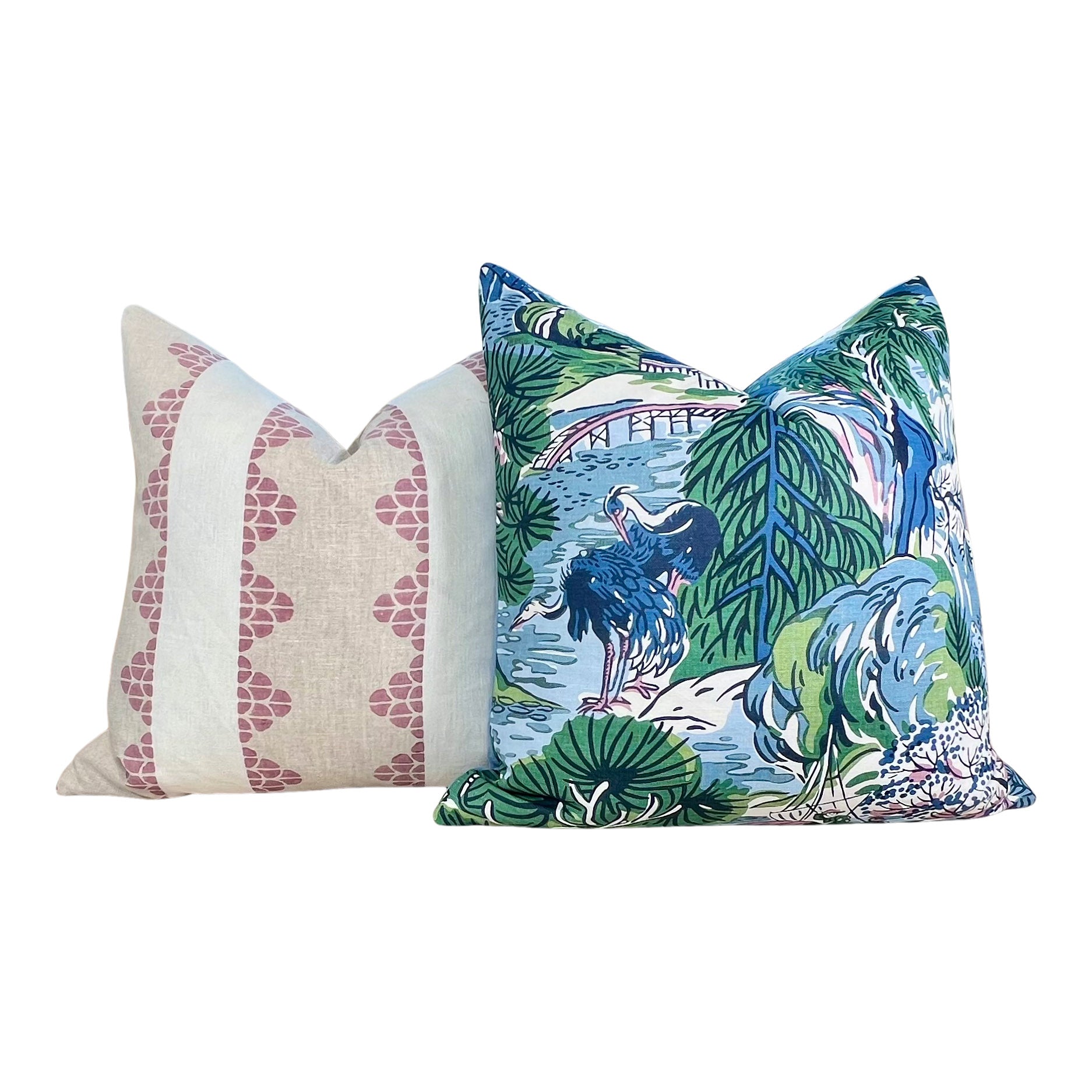 Thibaut Pagoda Trees Cover in Blue and Lavender