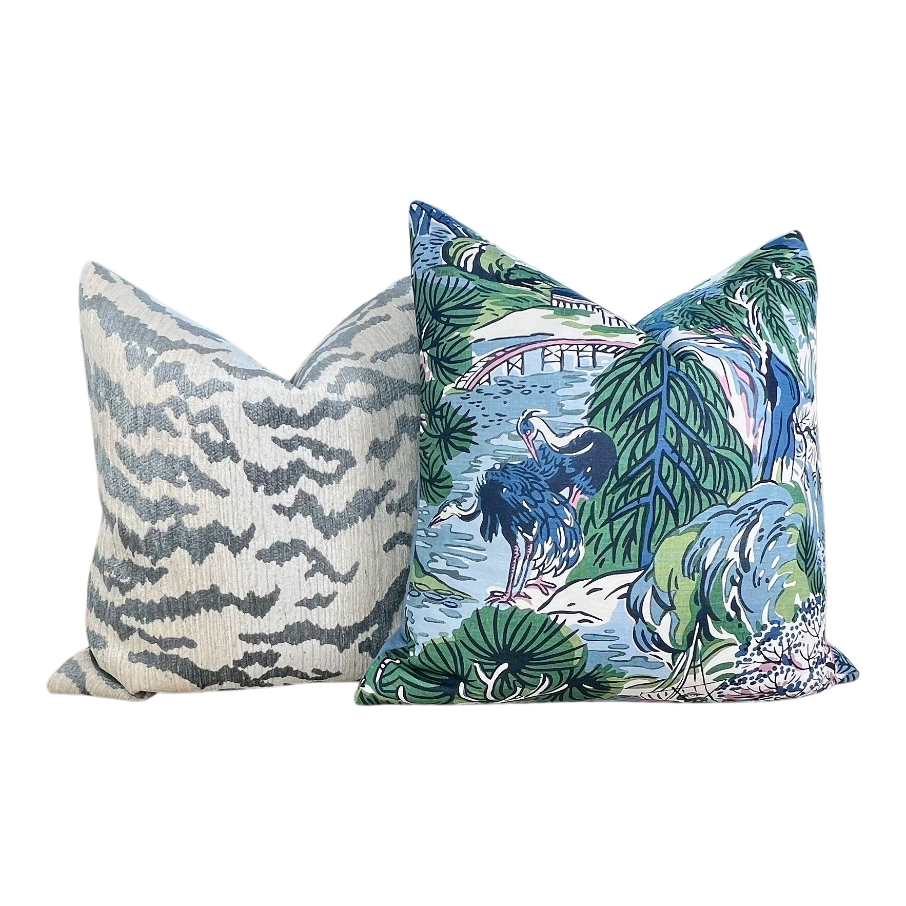 Thibaut Pagoda Trees Cover in Blue and Lavender