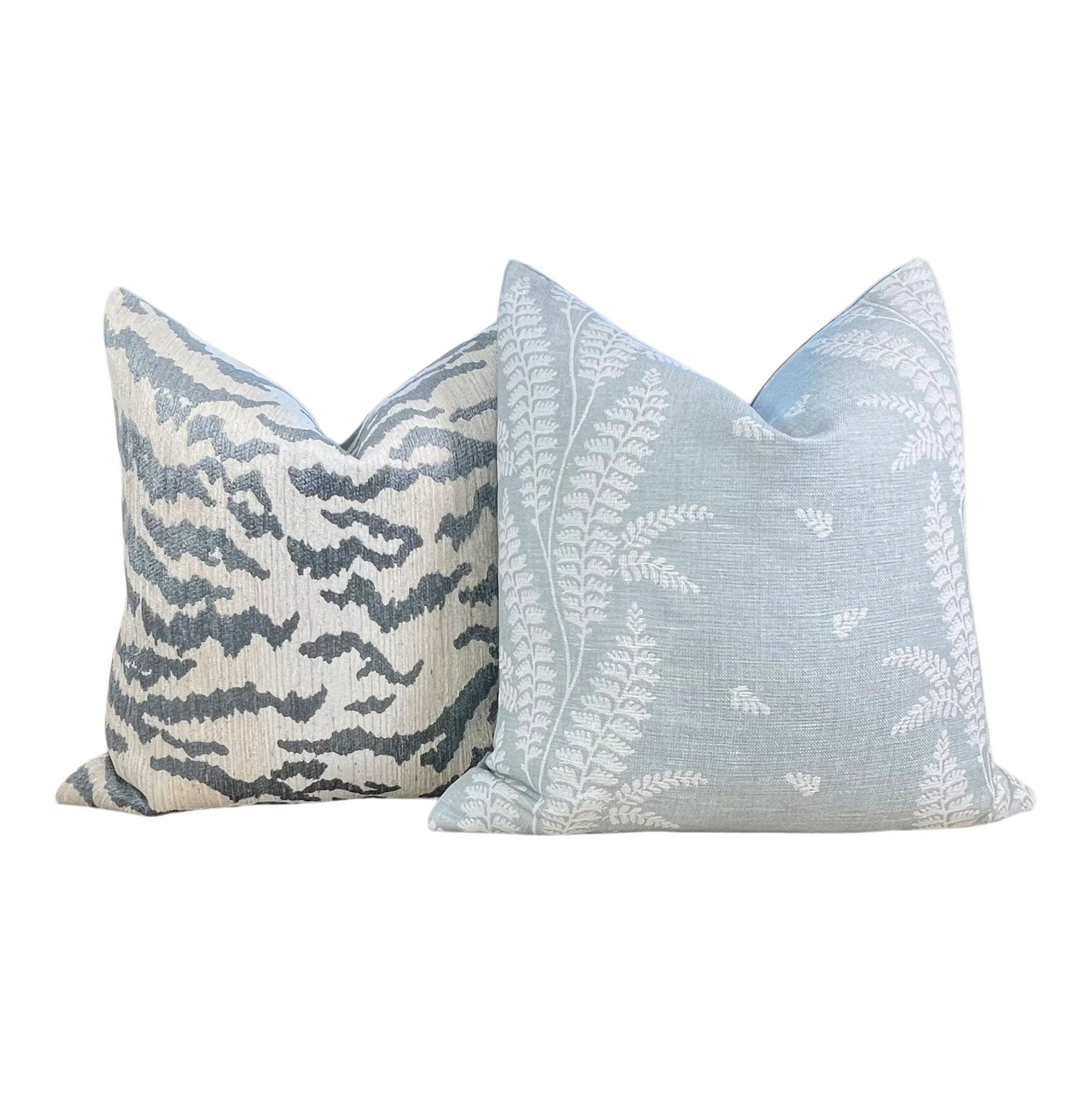 Thibaut Ensbury Fern Woven Pillow in Soft Blue.