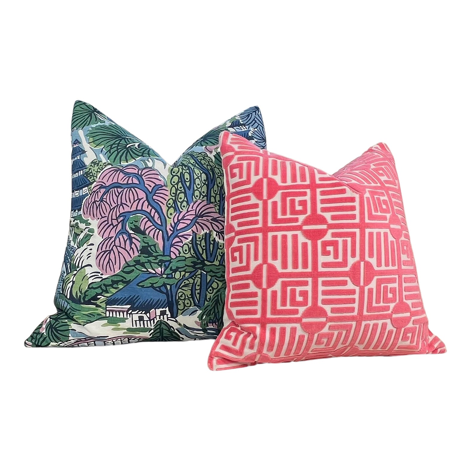 Thibaut Pagoda Trees Cover in Blue and Lavender