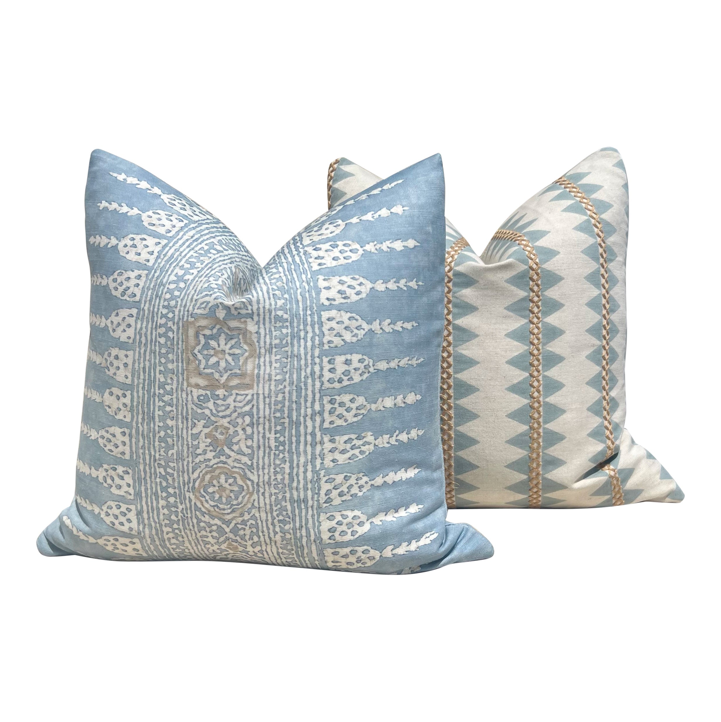 Thibaut Highland Peak Pillow in Aqua Blue