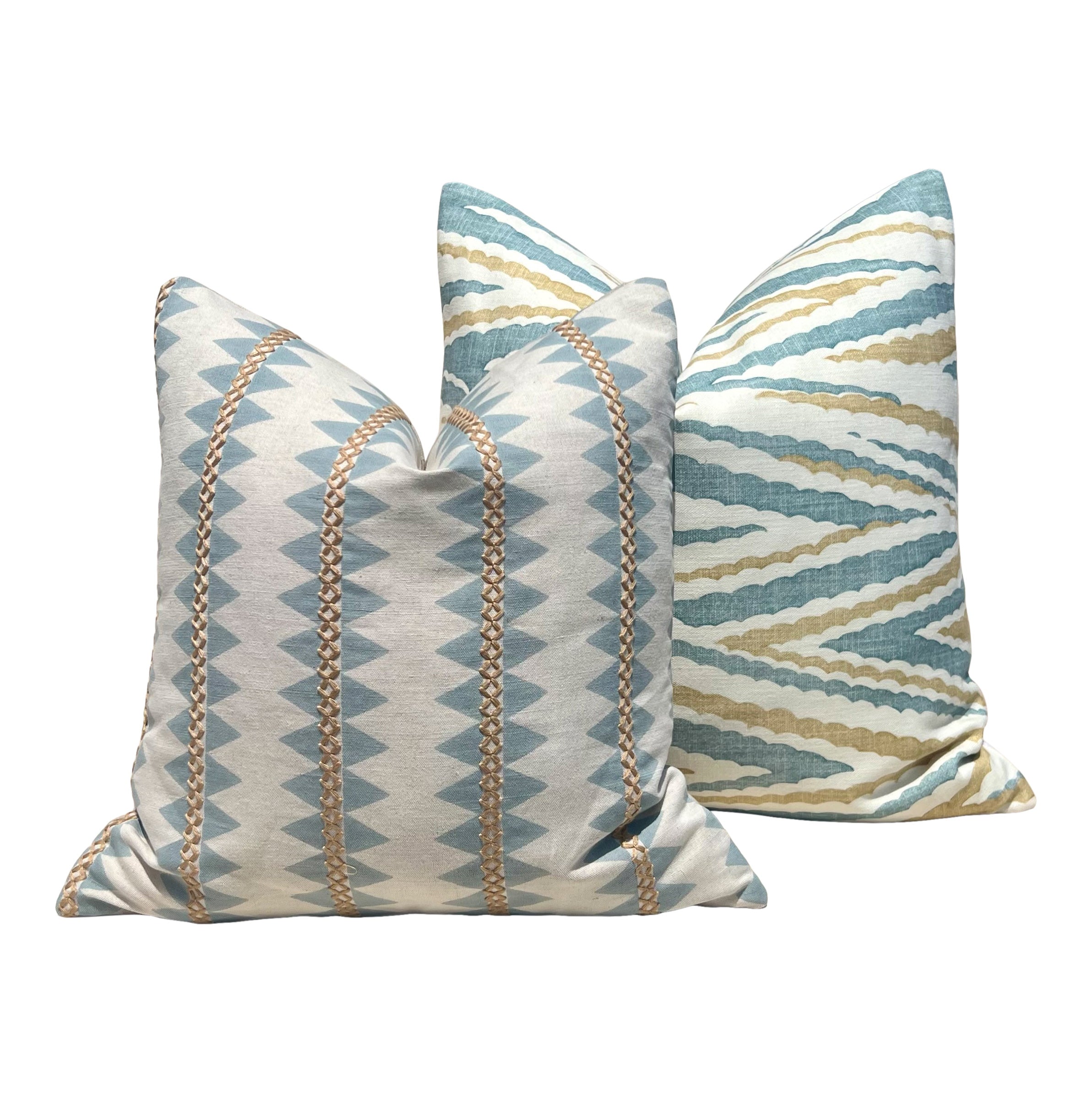 Thibaut Highland Peak Pillow in Aqua Blue