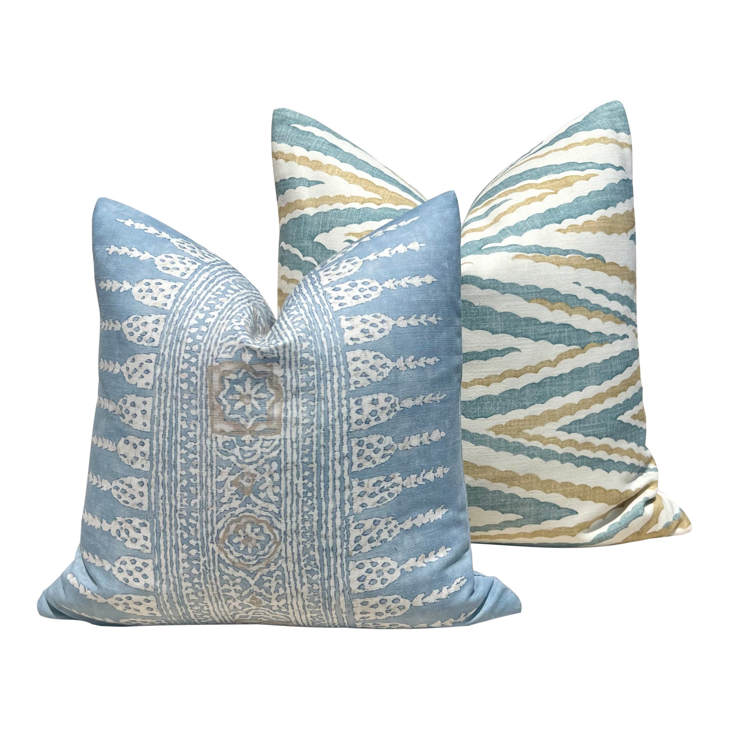 Thibaut Highland Peak Pillow in Aqua Blue