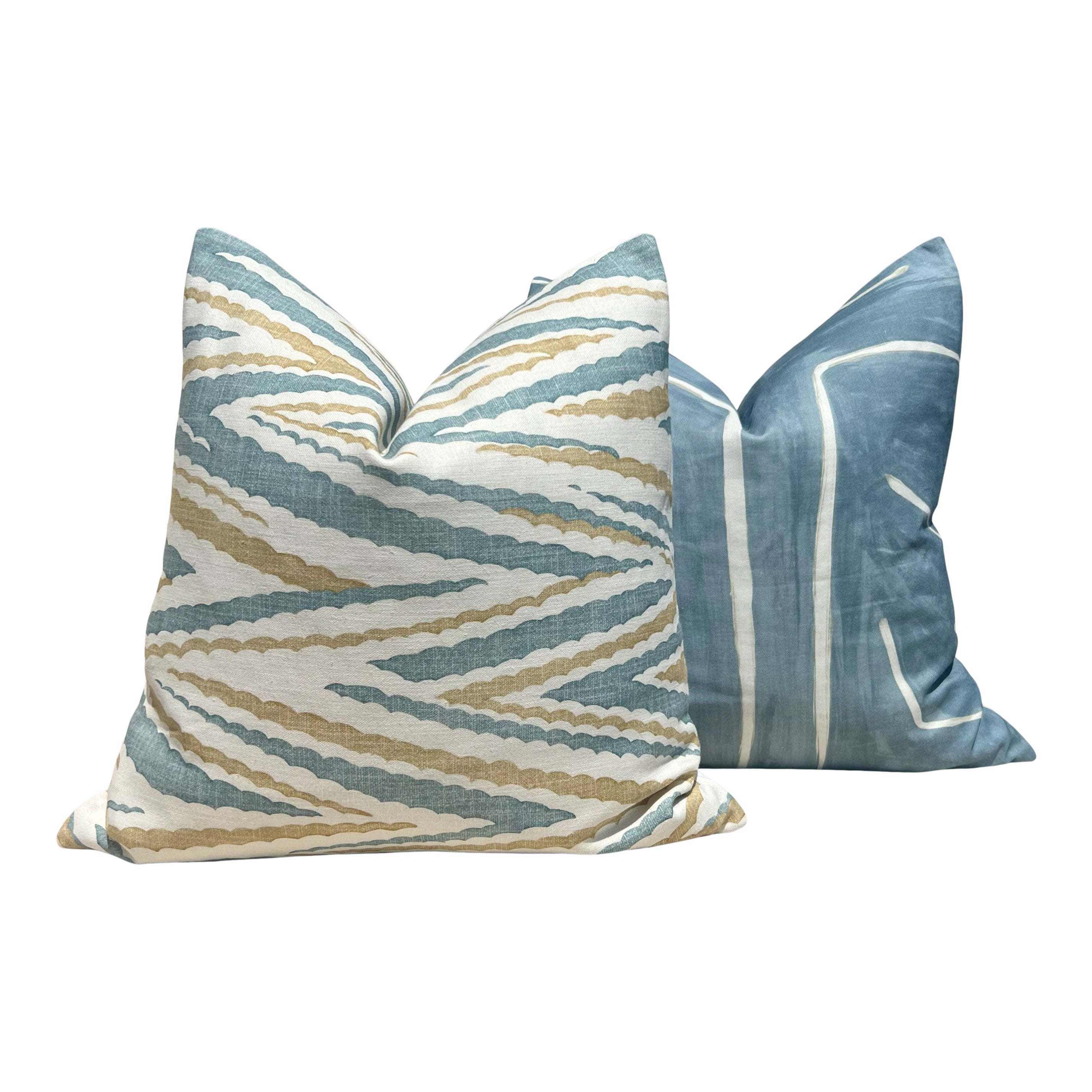Thibaut Highland Peak Pillow in Aqua Blue