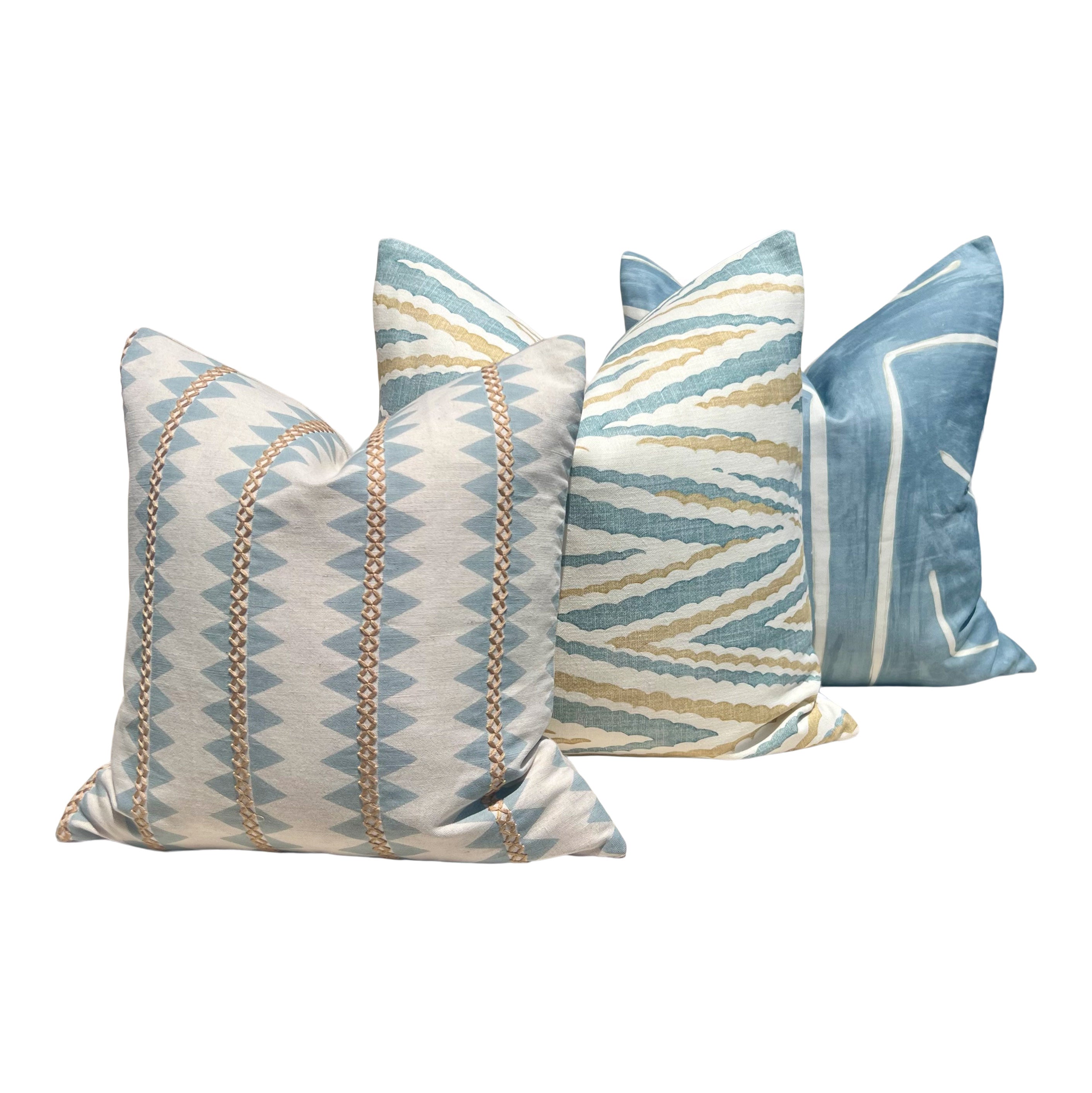 Thibaut Highland Peak Pillow in Aqua Blue