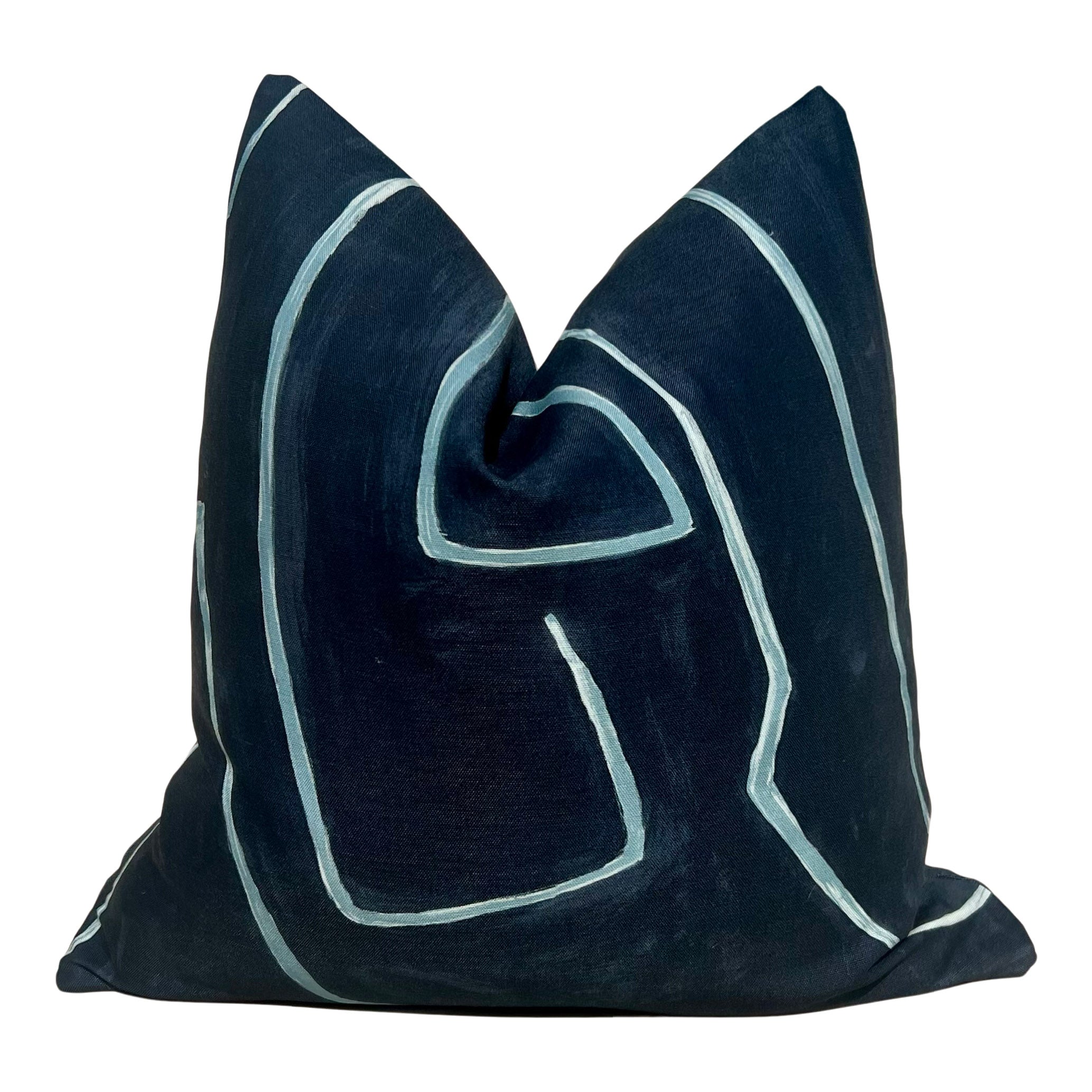 Lee Jofa Graffito Pillow in Navy