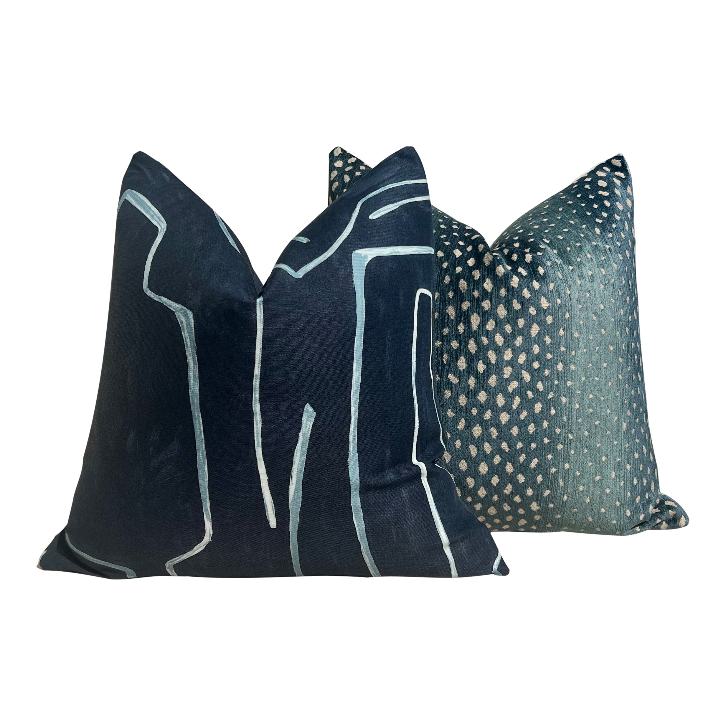 Lee Jofa Graffito Pillow in Navy