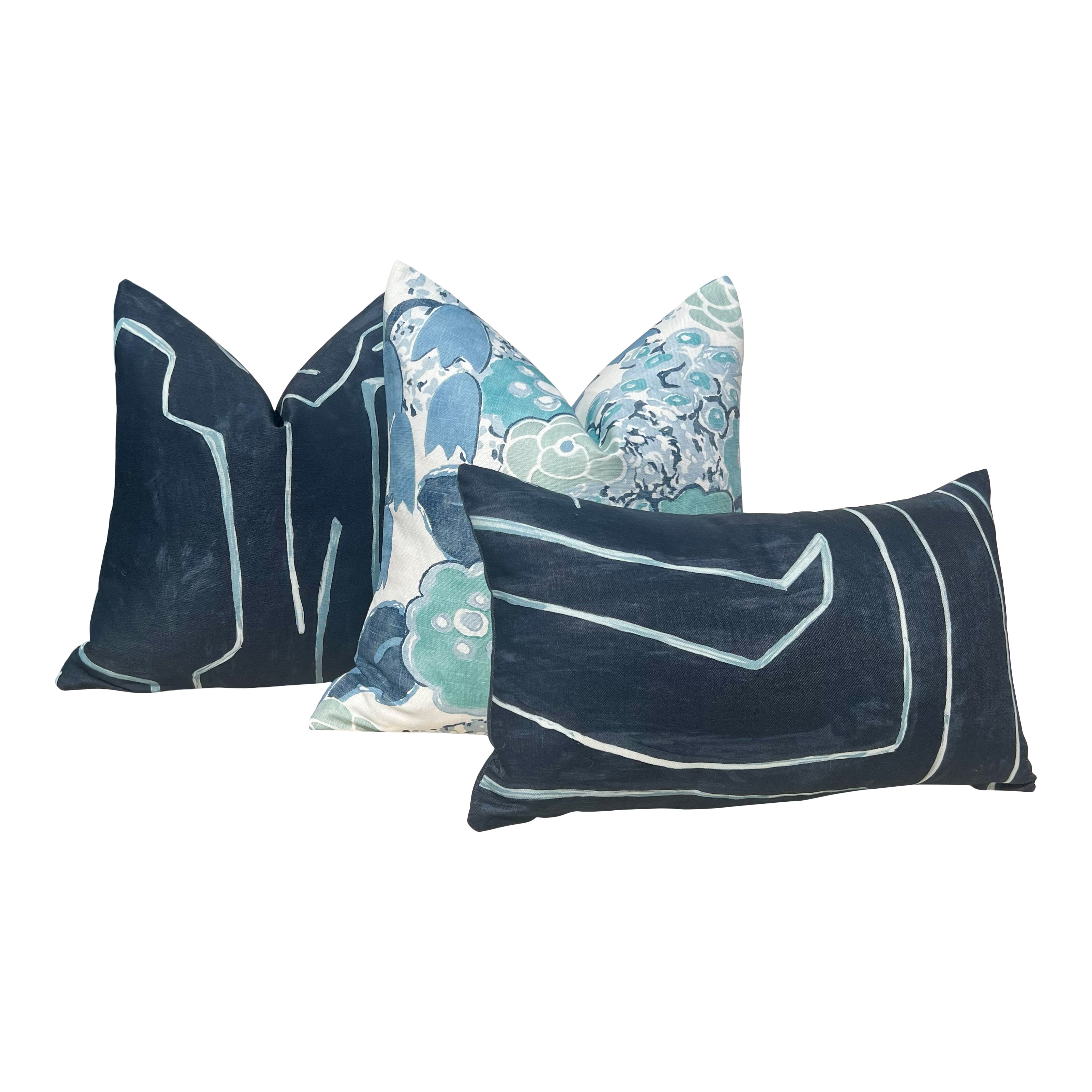Lee Jofa Graffito Pillow in Navy