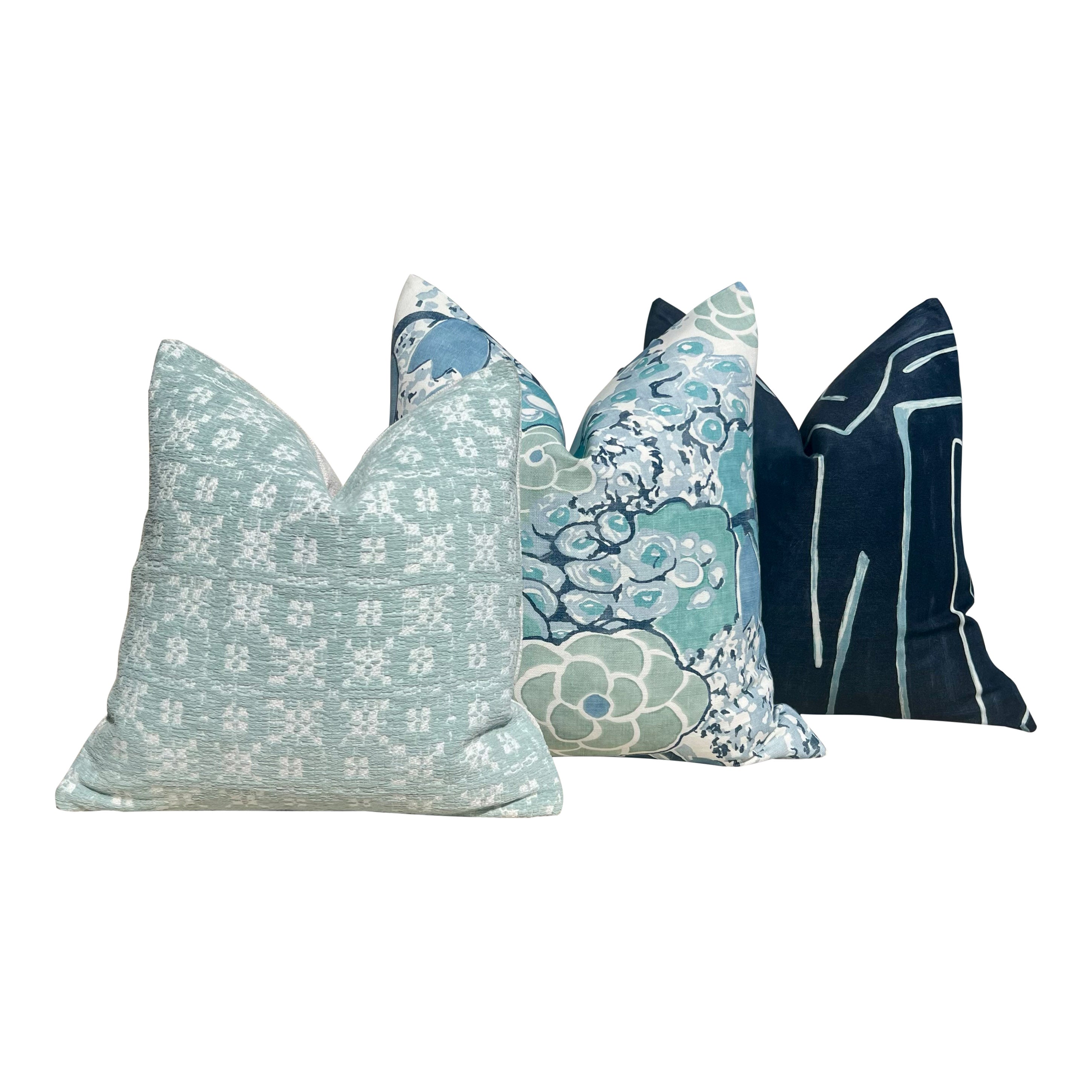 Thibaut Laura Pillow Cover in Blue and Teal.