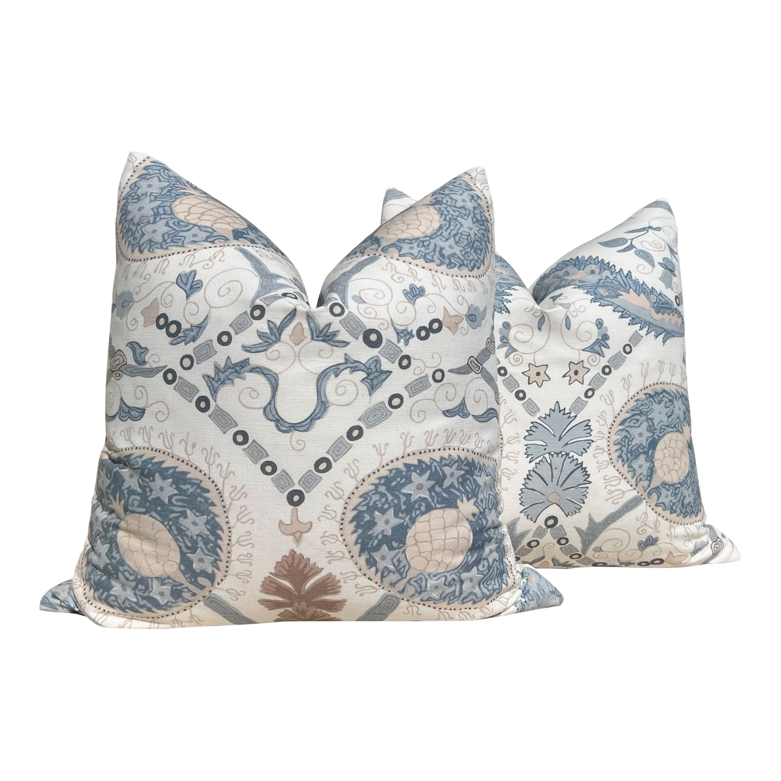 Thibaut Lewis Linen Pillow in Spa Blue