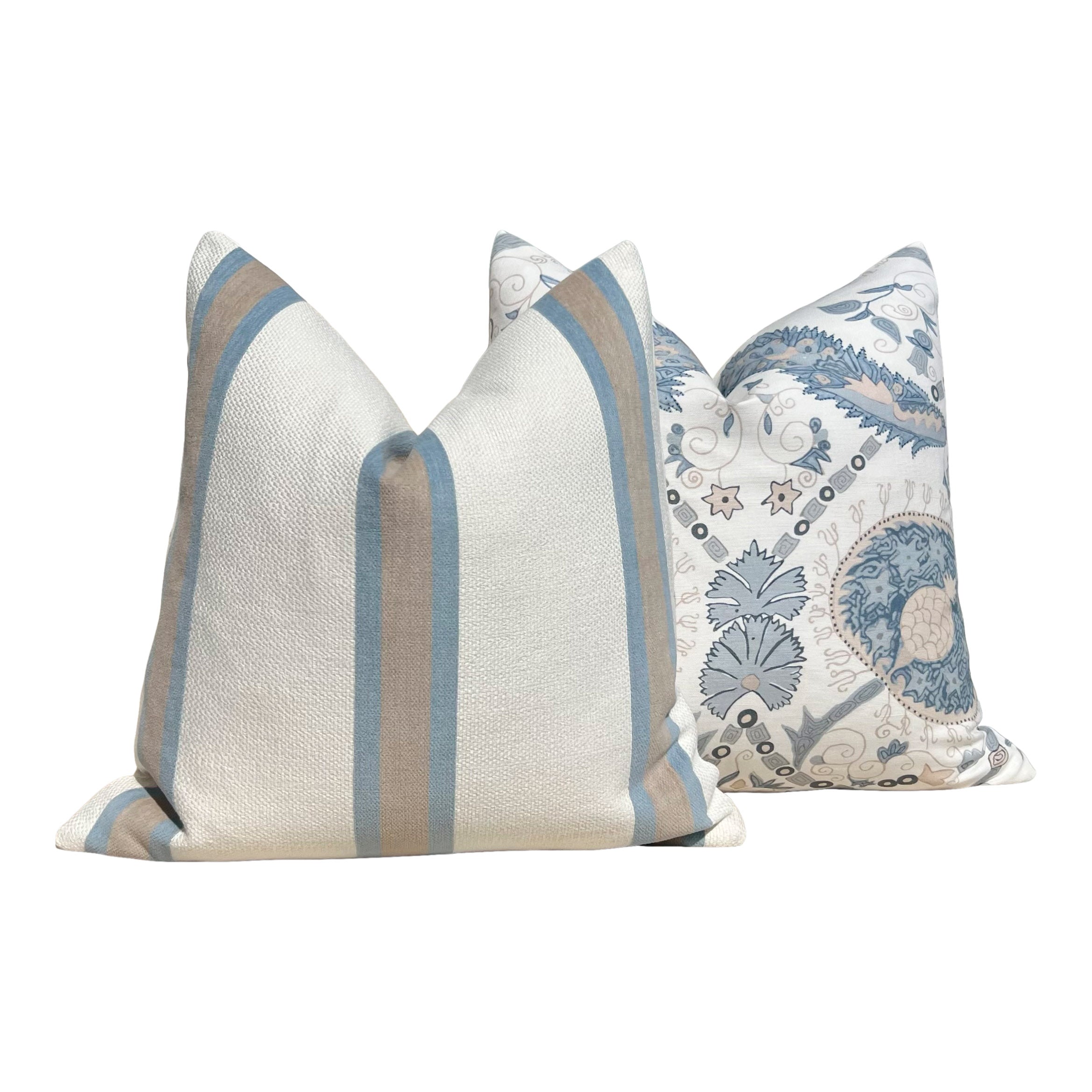 Thibaut Abito Stripe Woven Pillow in Powder Blue