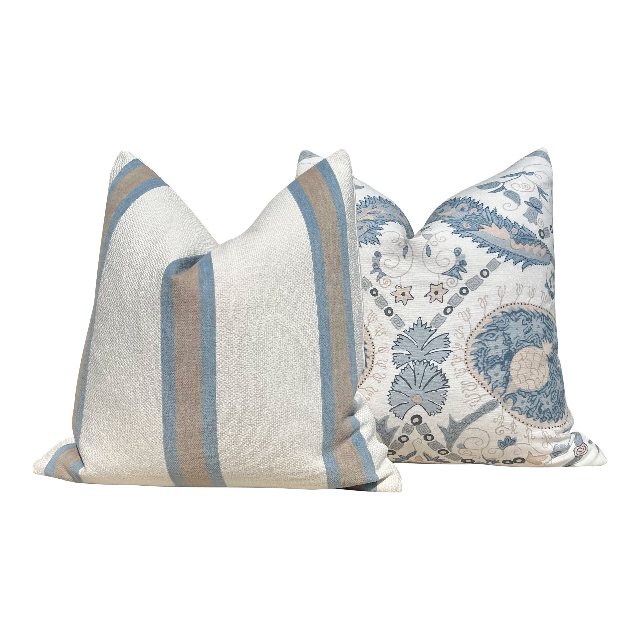 Thibaut Lewis Linen Pillow in Spa Blue
